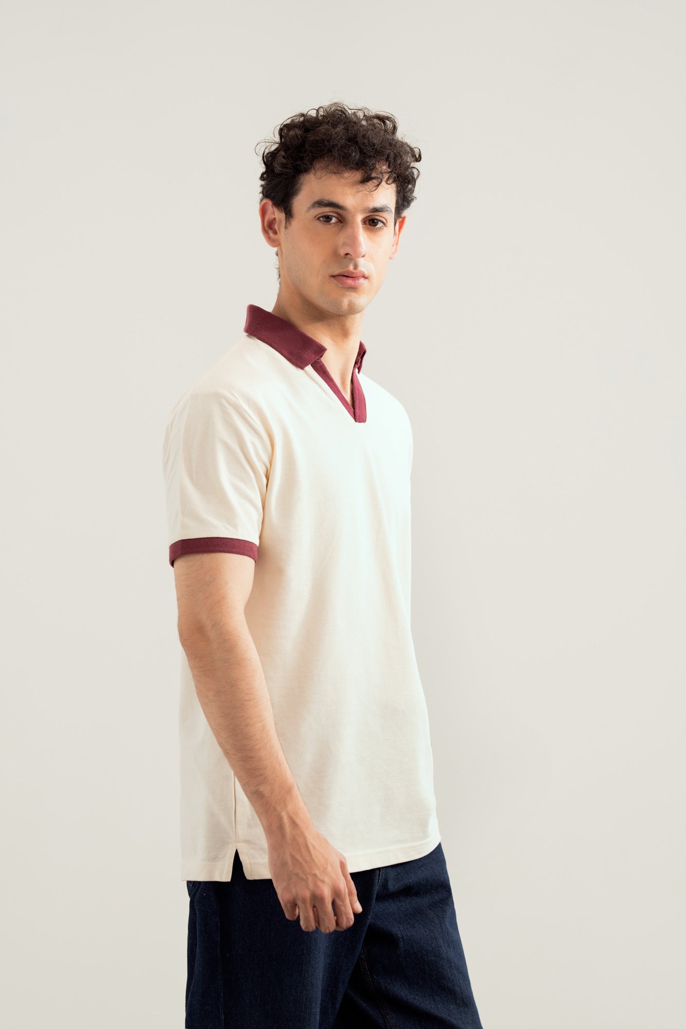 Off White Johhny Resort Polo - Maroon Collar - Men - Men