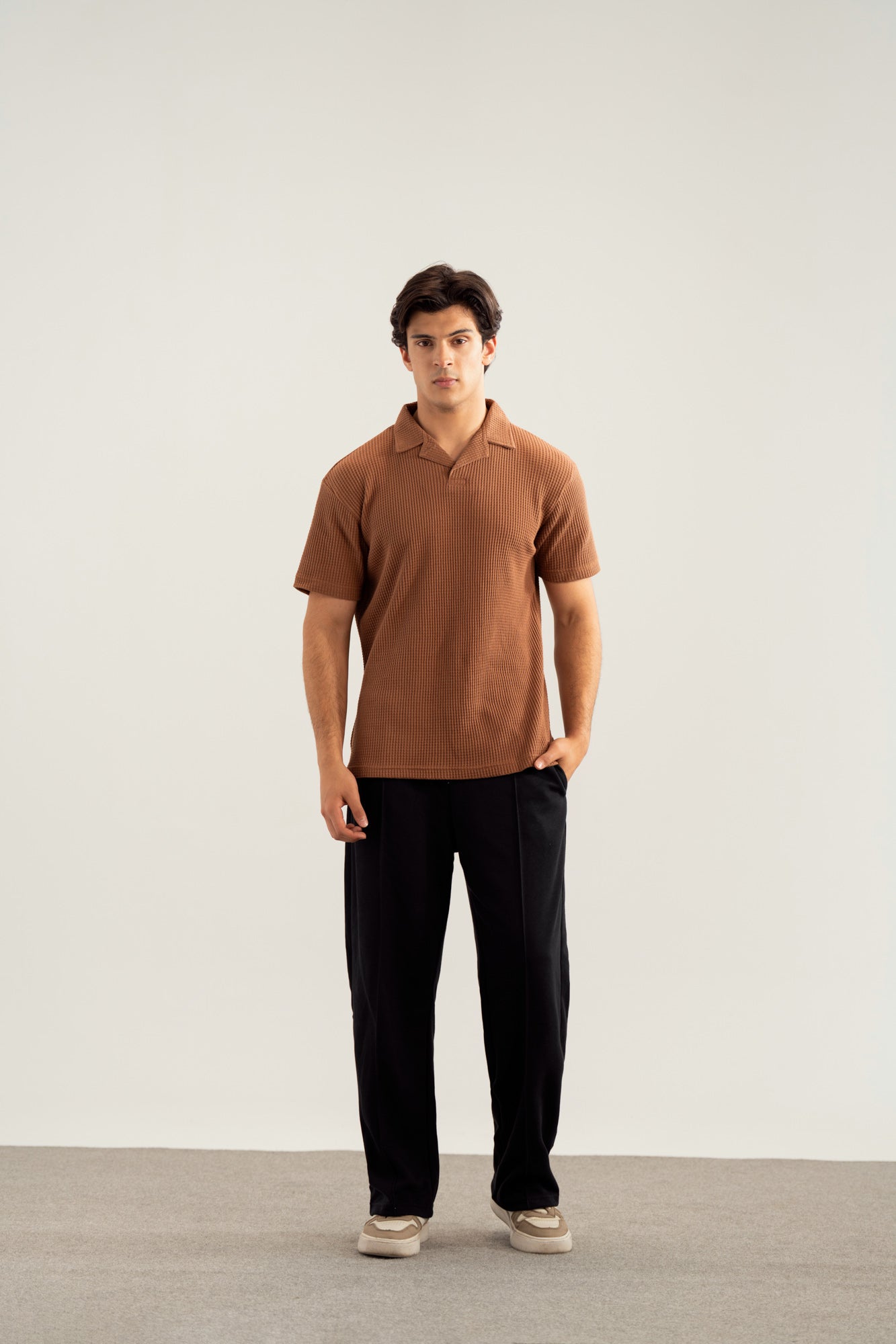 Camel Waffle Revere Polo - Smart Fit - Men - Men