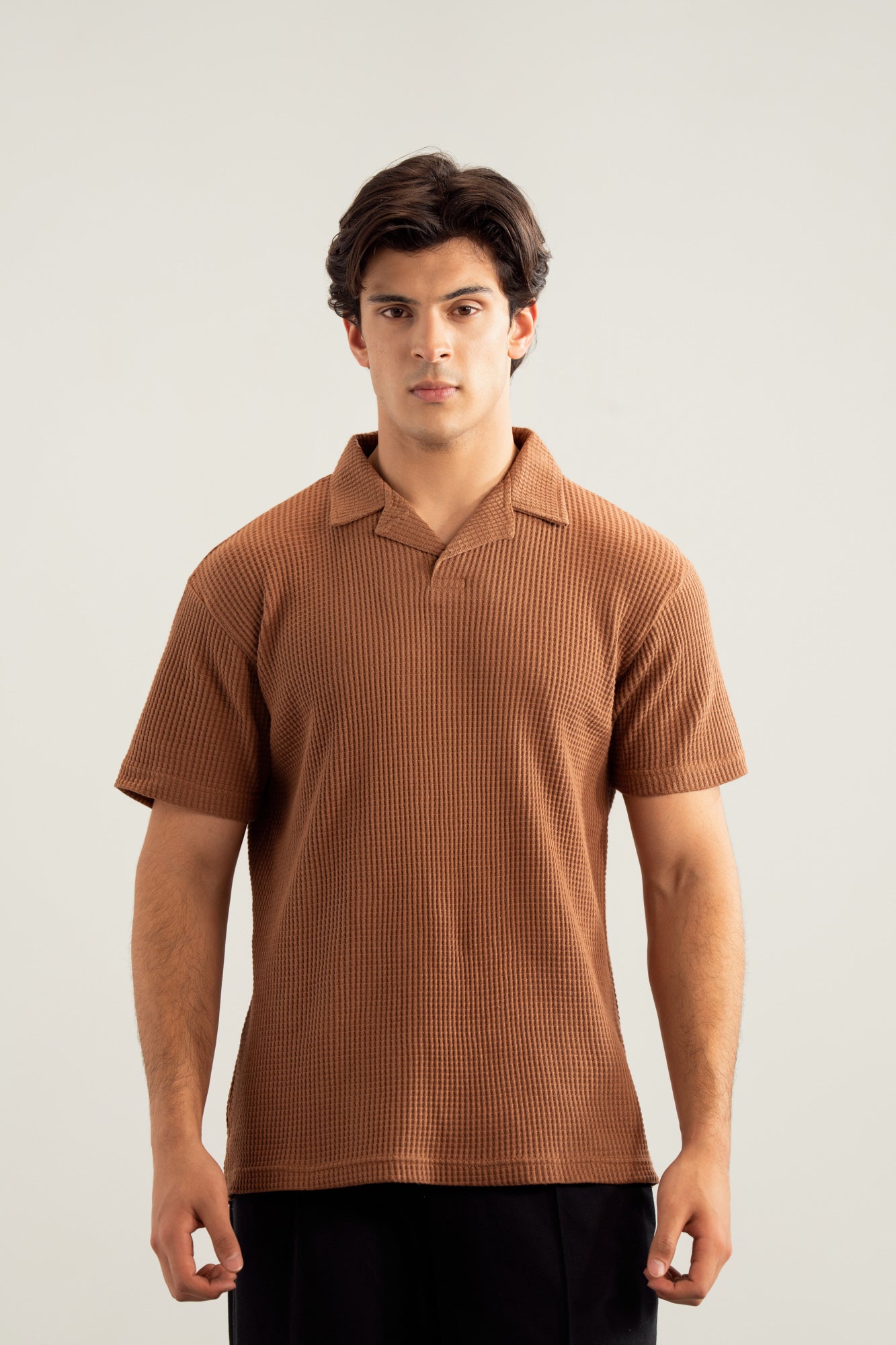 Camel Waffle Revere Polo - Smart Fit - Men - Men