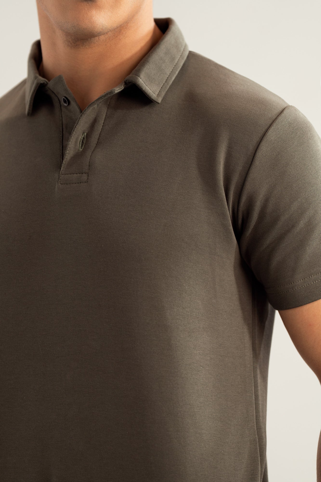 Deep Olive Interlock Polo - Smart Fit - Men - Men