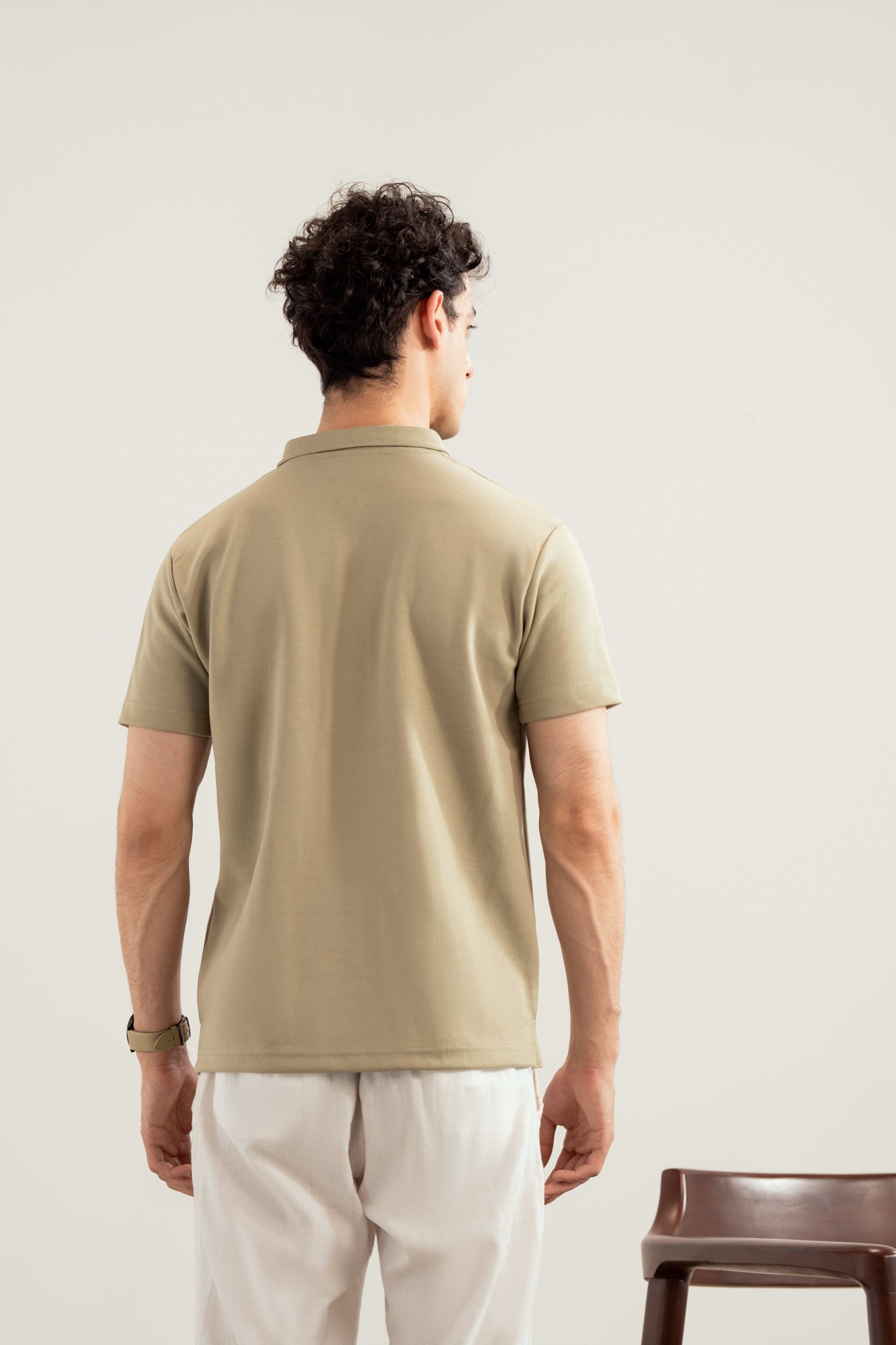 Mint Green Interlock Zipper Polo - Smart Fit - Men - Men