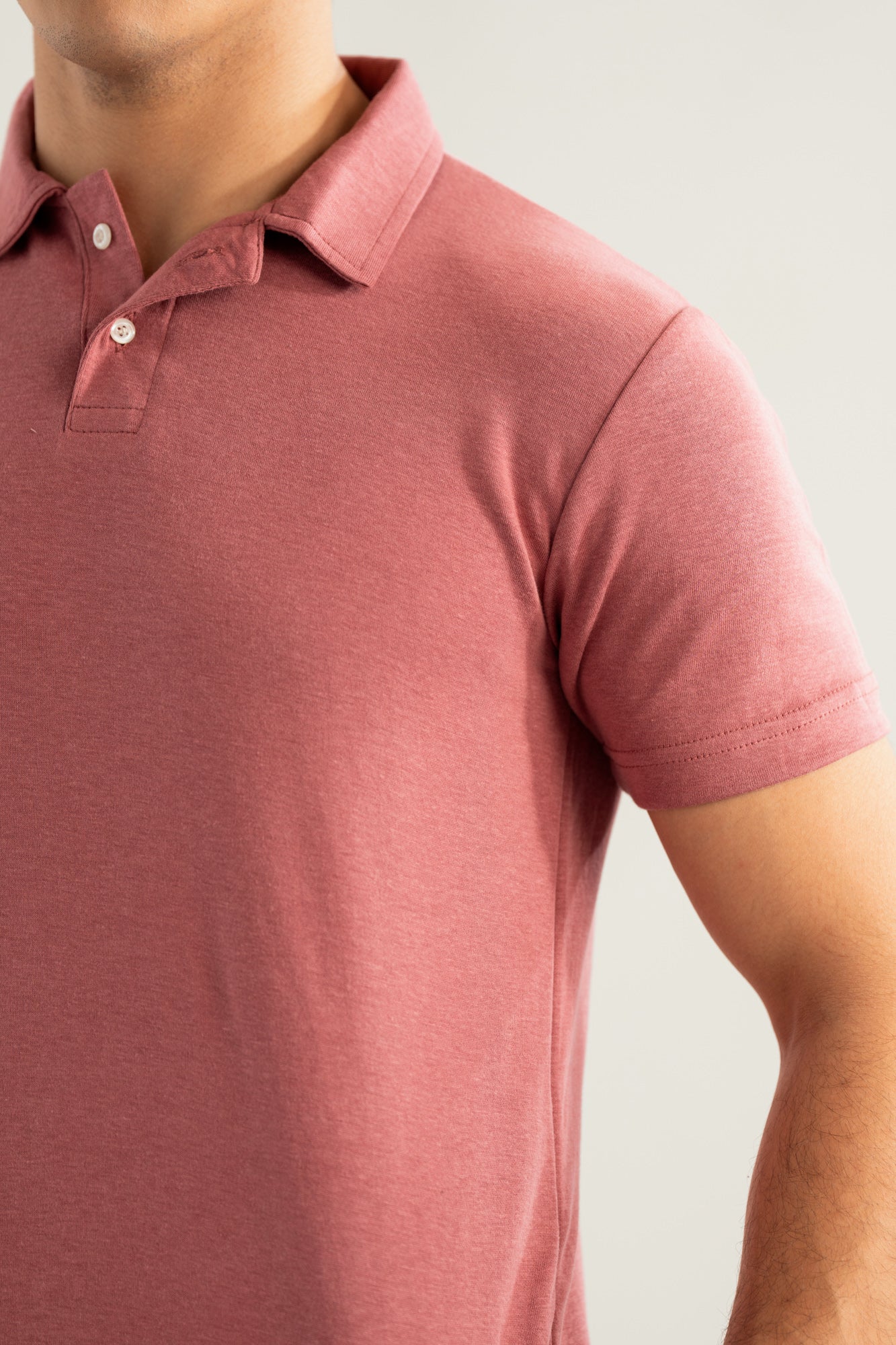 Pink Peach Interlock Polo - Smart Fit - Men - Men