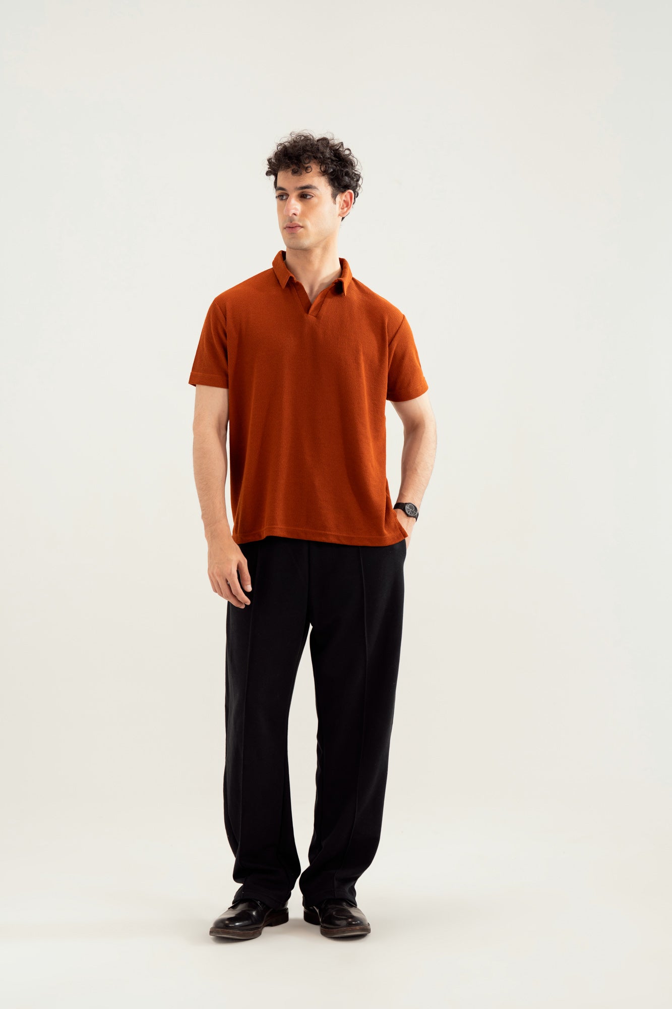 Rust Mesh Thermal Knit Polo - Smart Fit - Men - Men