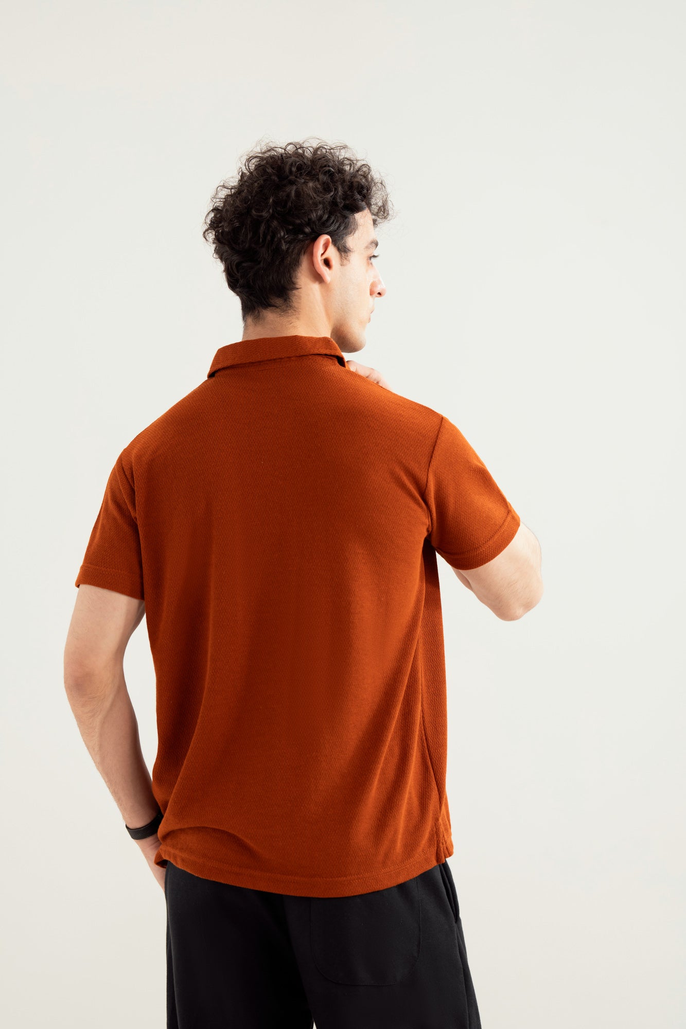 Rust Mesh Thermal Knit Polo - Smart Fit - Men - Men