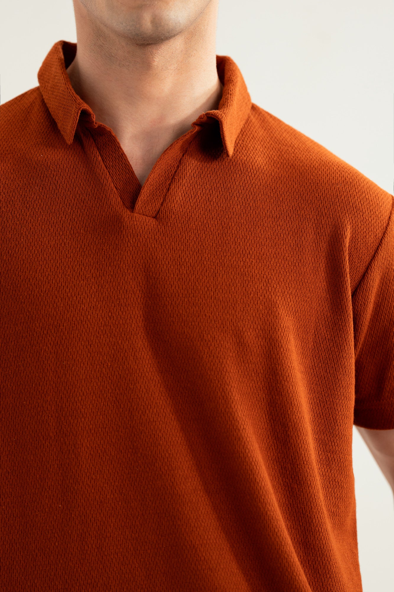 Rust Mesh Thermal Knit Polo - Smart Fit - Men - Men