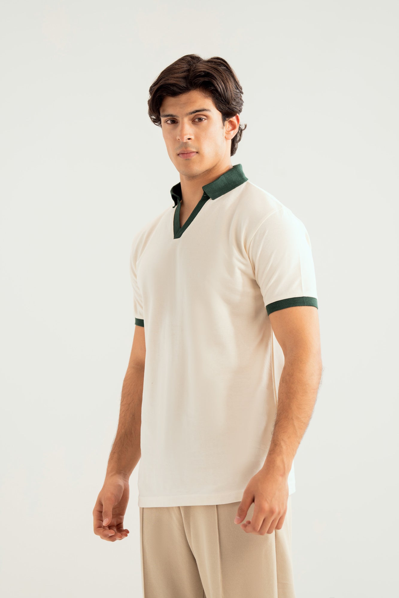 Off White Johhny Resort Polo - Green Collar - Men - Men