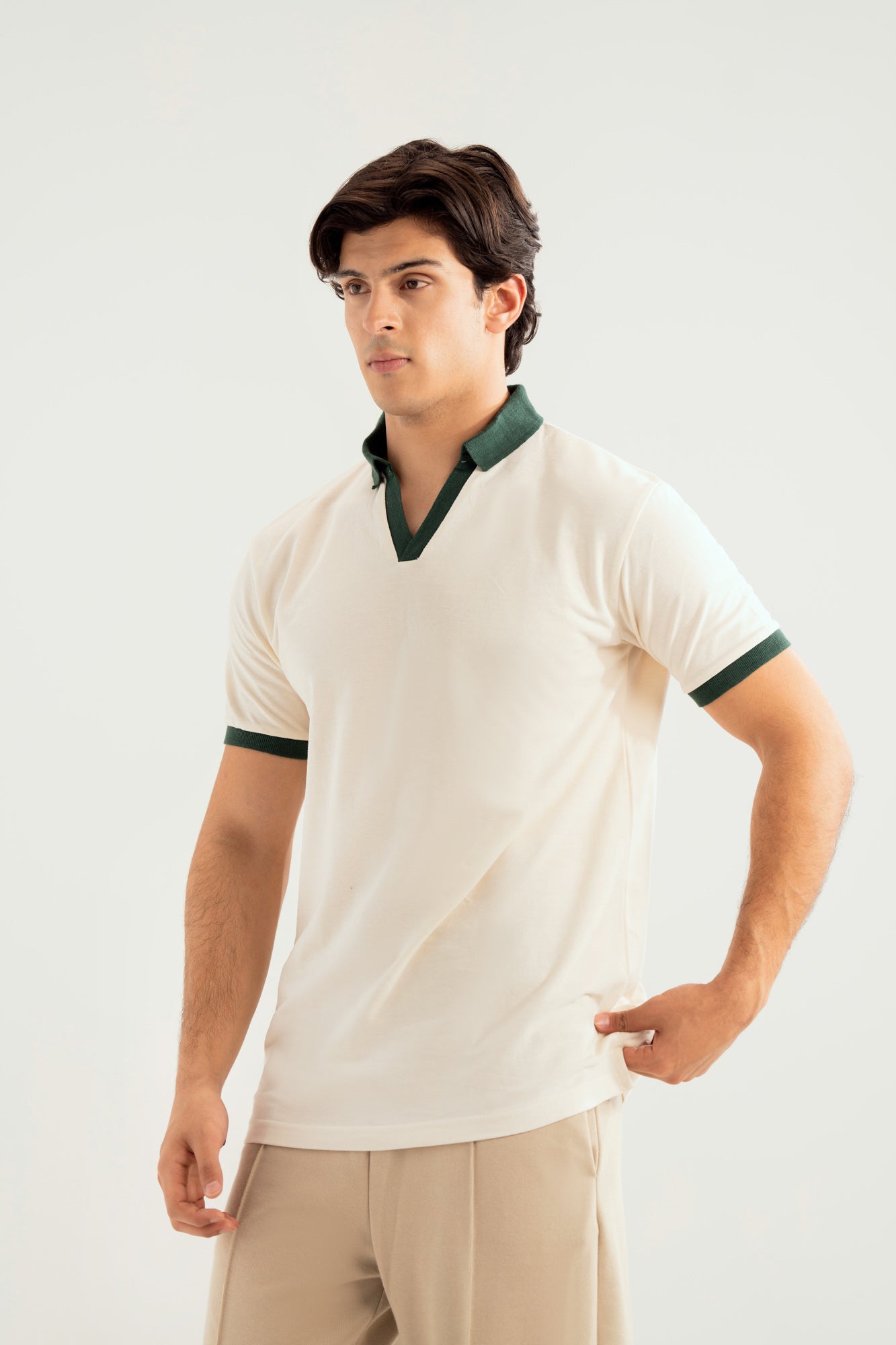 Off White Johhny Resort Polo - Green Collar - Men - Men