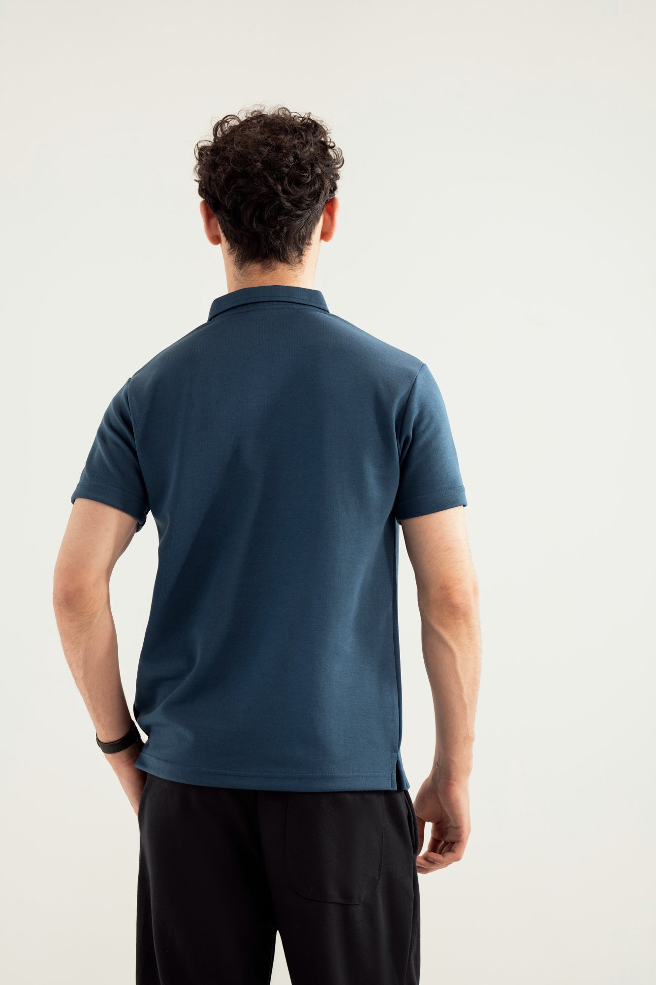 Teal Blue Interlock Polo - Smart Fit - Men - Men