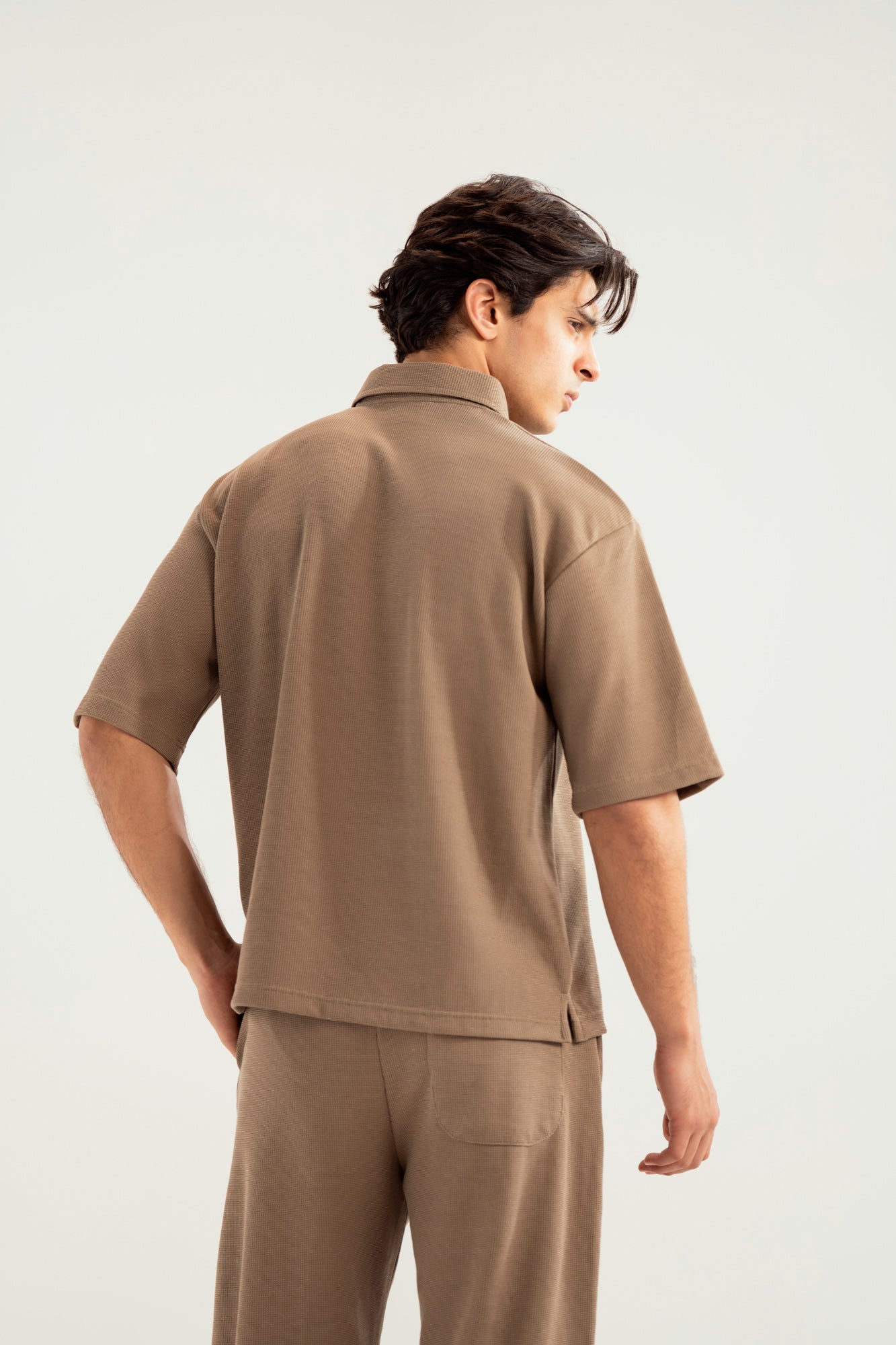 Sand Beige Waffle Coord Set - 2PC - Men - Men