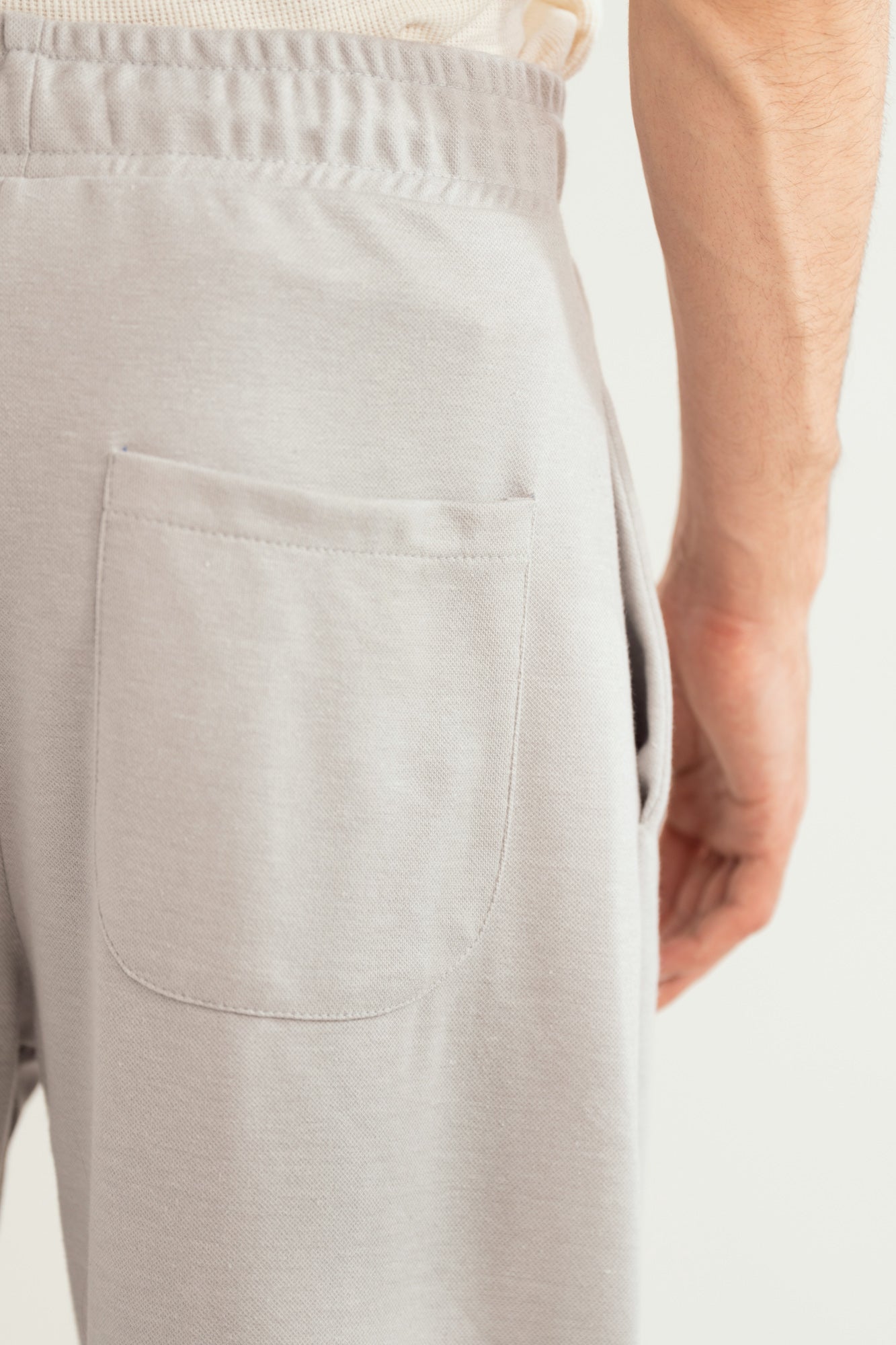Light Grey Interlock Straight Fit Trouser  - Men - Men