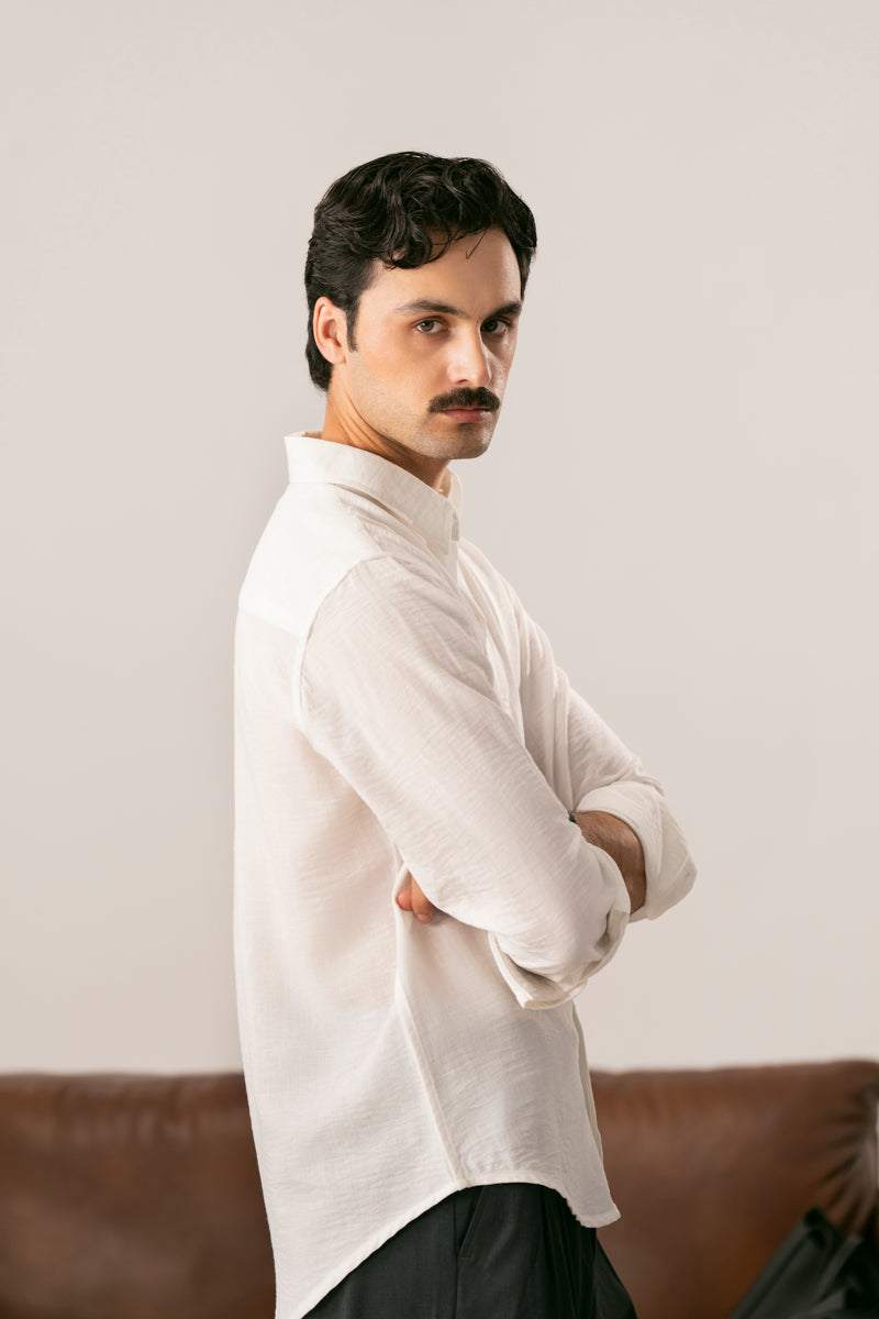 Alba White Casual Shirt - Men