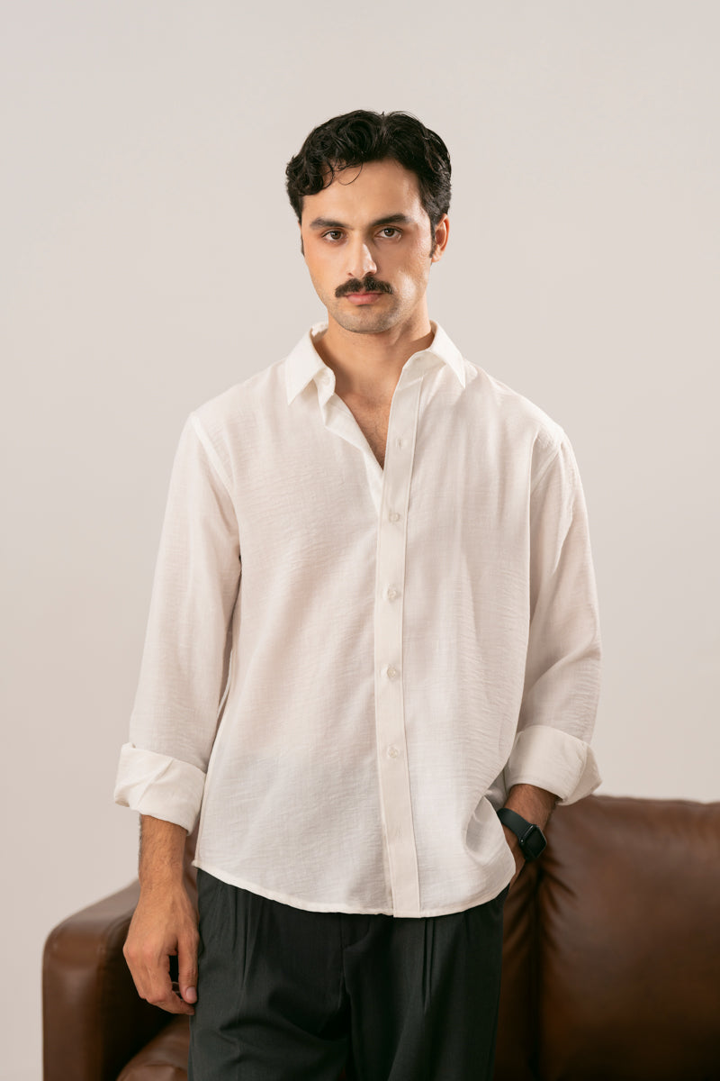 Alba White Casual Shirt - Men