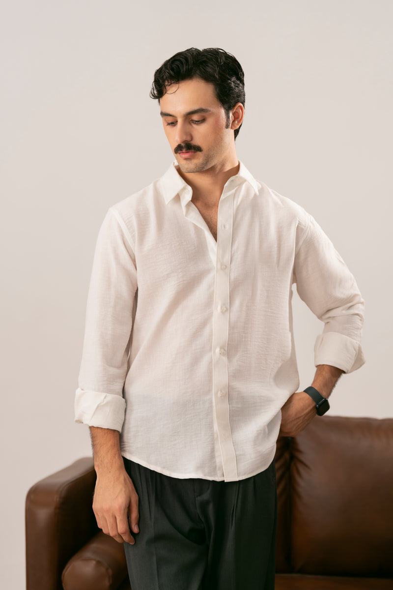 Alba White Casual Shirt - Men