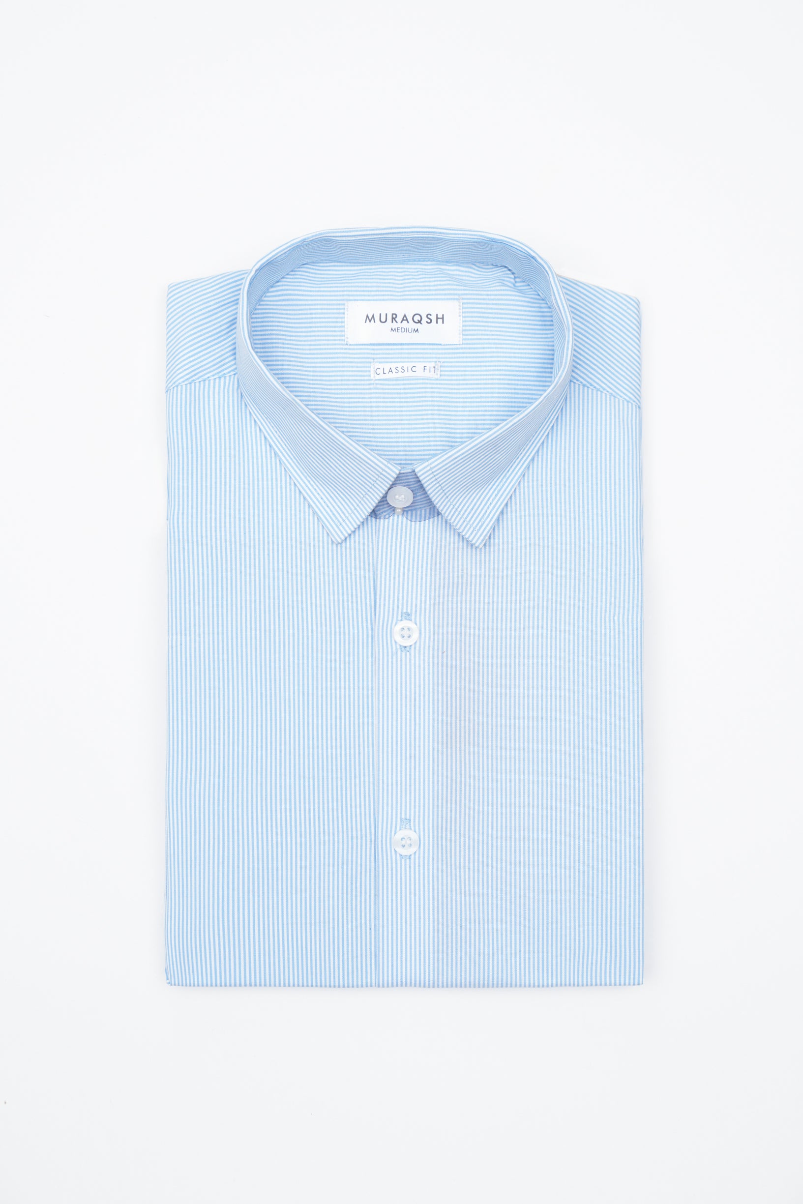 Sky Blue Striped Formal Shirt - Men