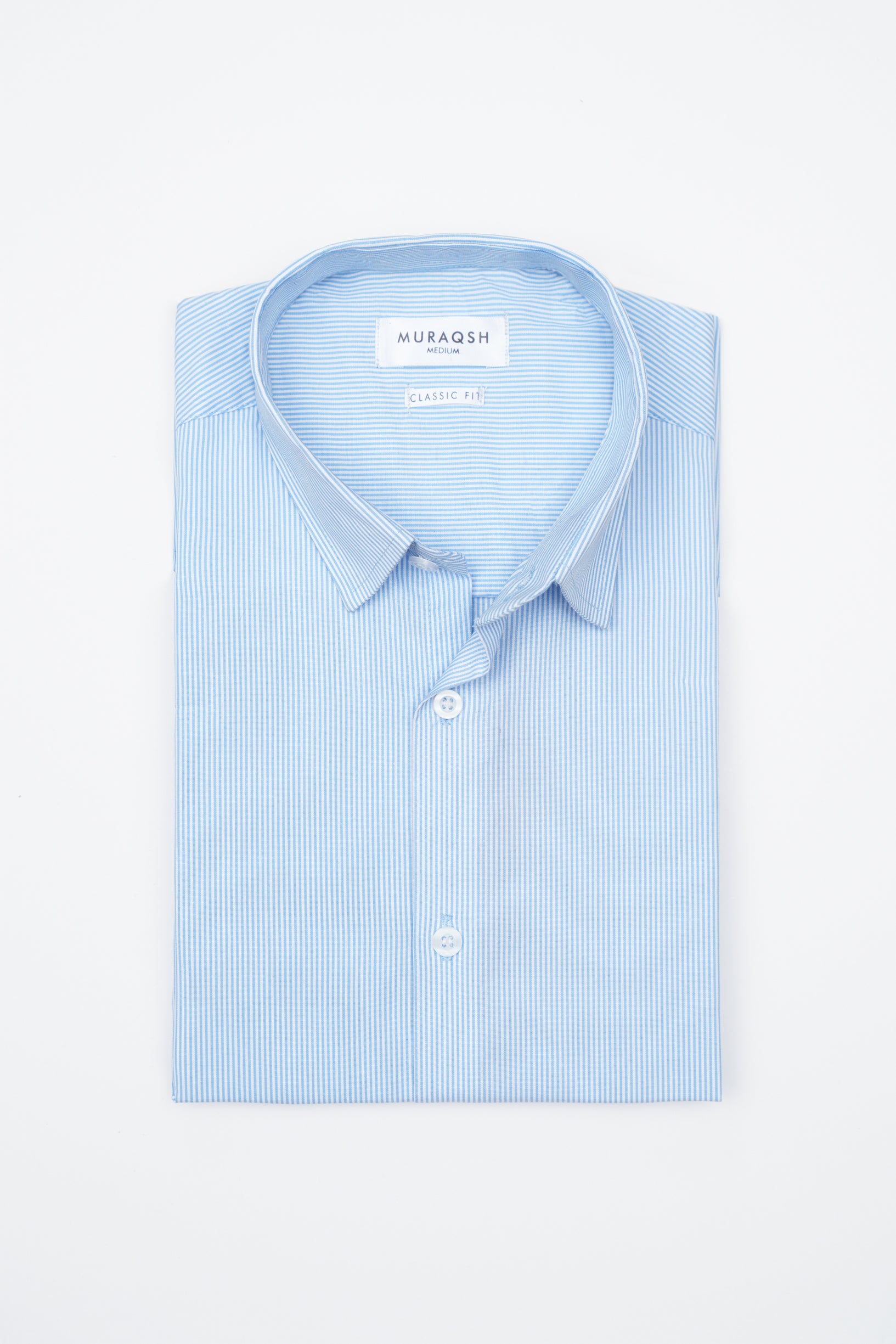 Sky Blue Striped Formal Shirt - Men