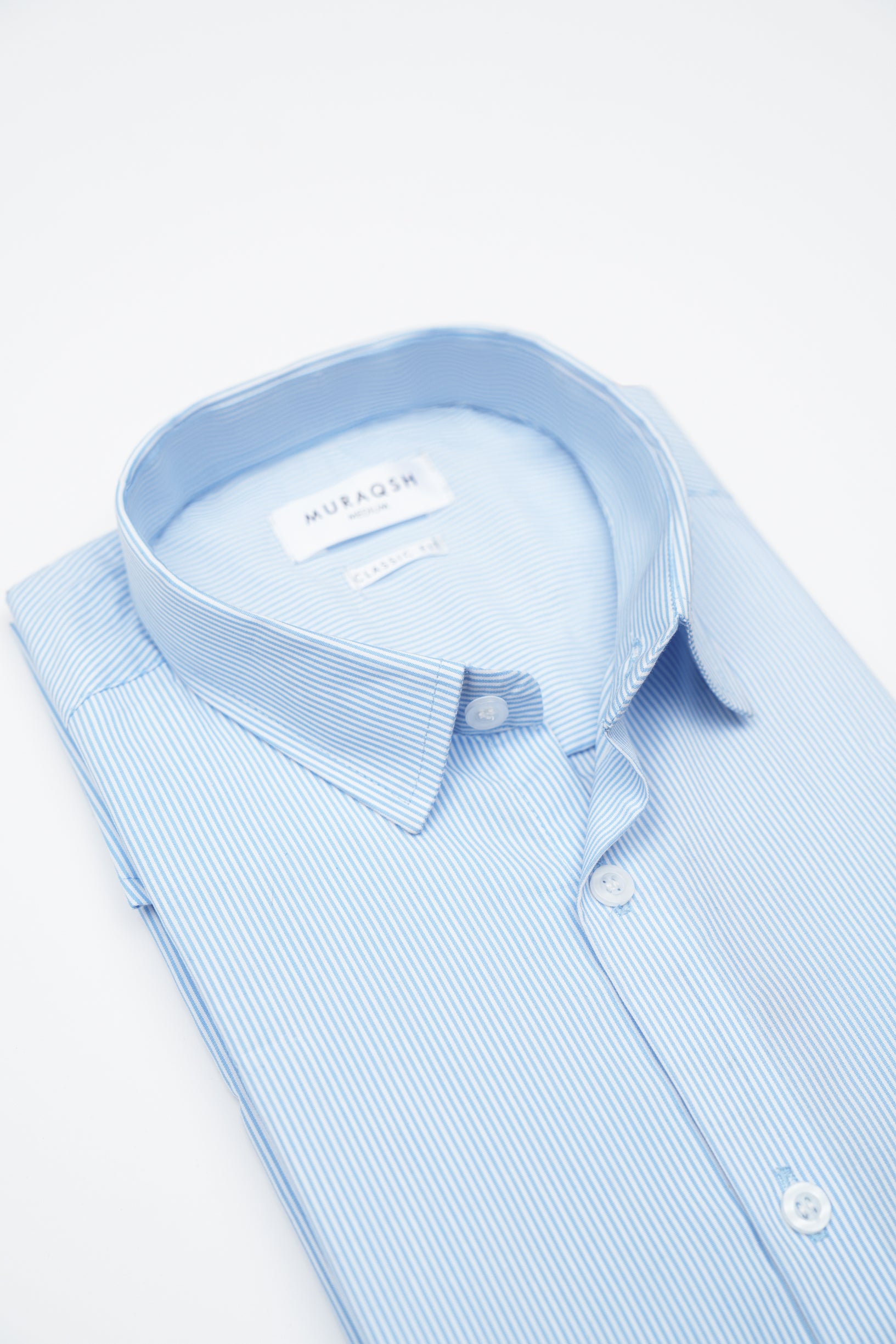 Sky Blue Striped Formal Shirt - Men