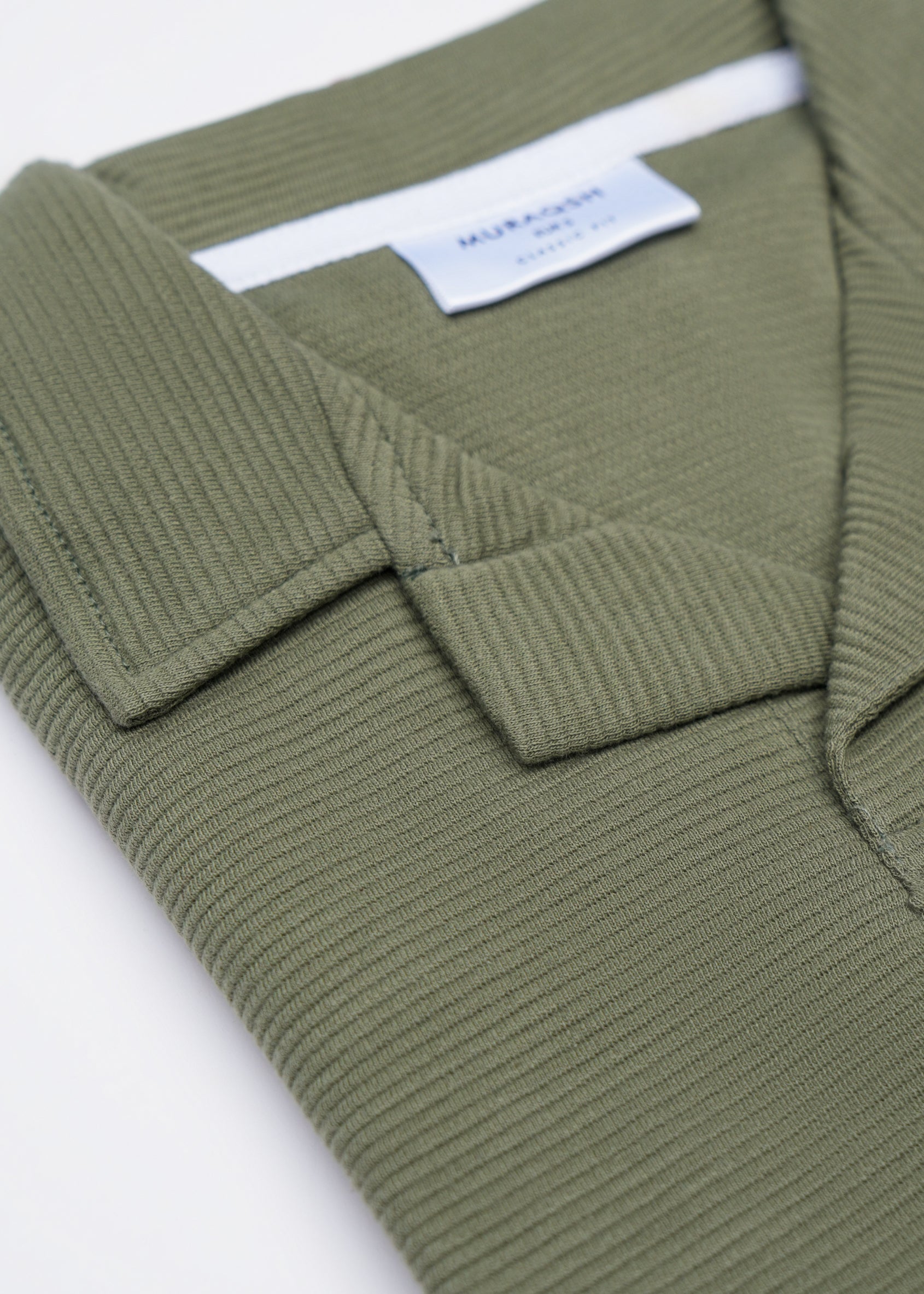 Olive Waffle Drop Needle Revere Polo