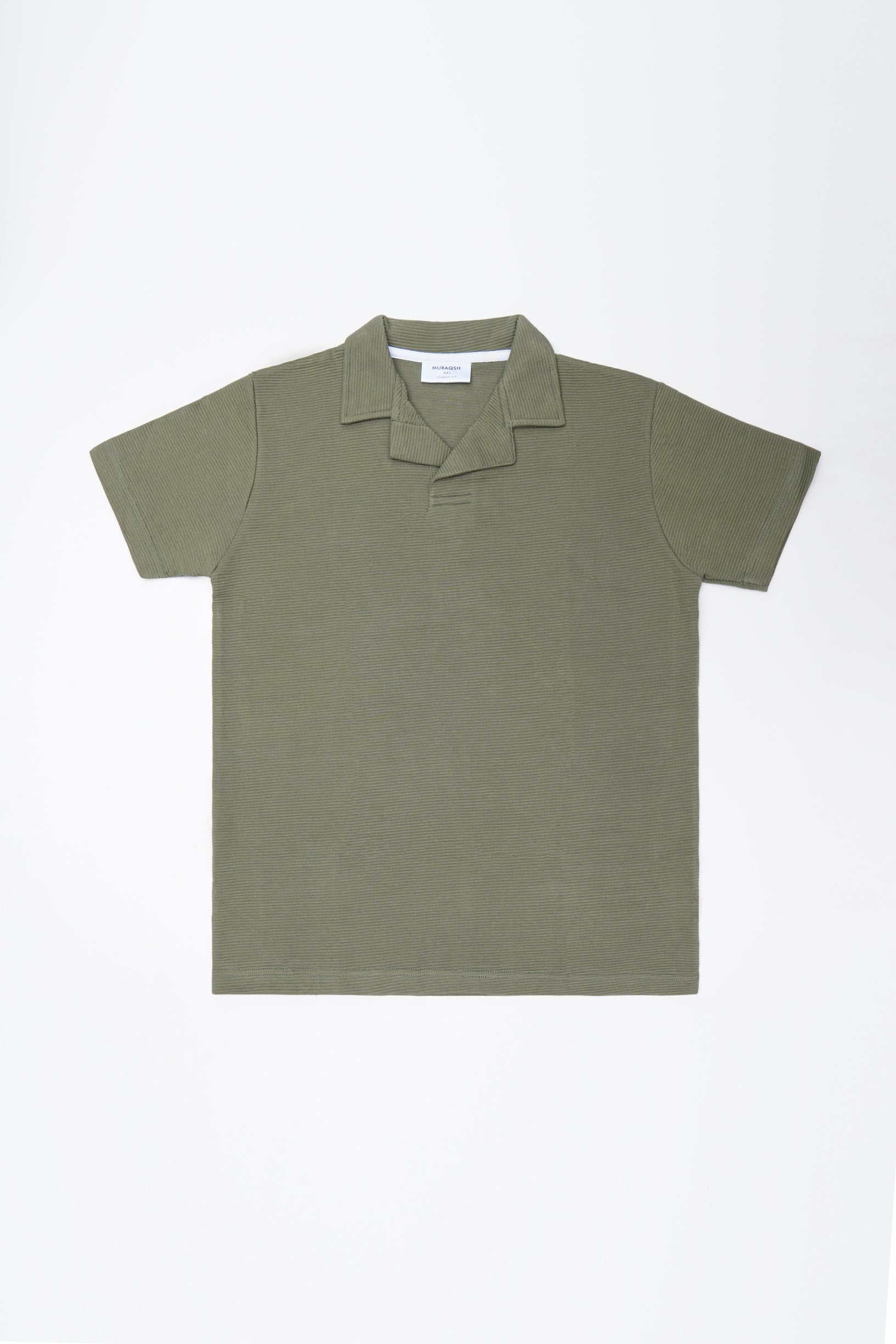 Olive Waffle Drop Needle Revere Polo