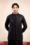 Black Falling Arrow Sequin Embroidered Waistcoat - Men - Muraqsh -- Wedding Wear