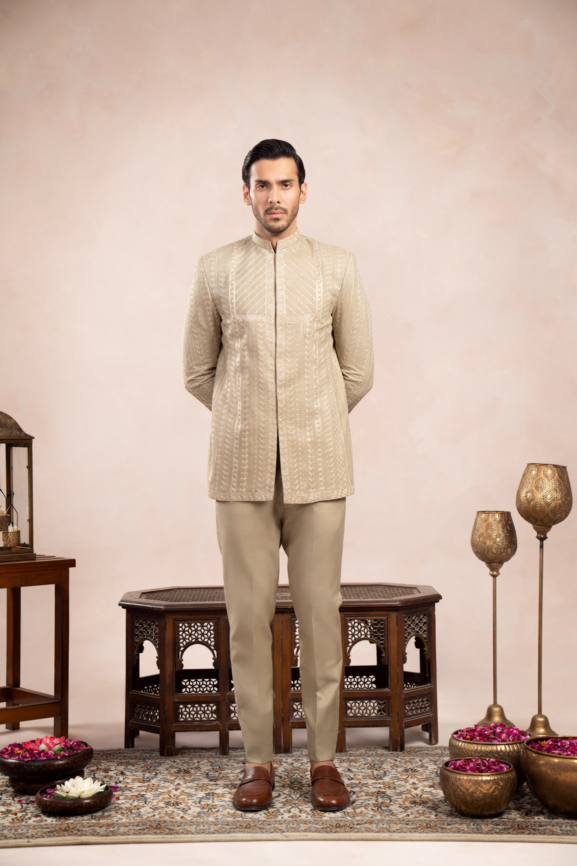 Royal Mint Embroidered Prince Coat with Trouser - 2PC - Men