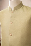 Mint Jamawar Textured Waistcoat - Men