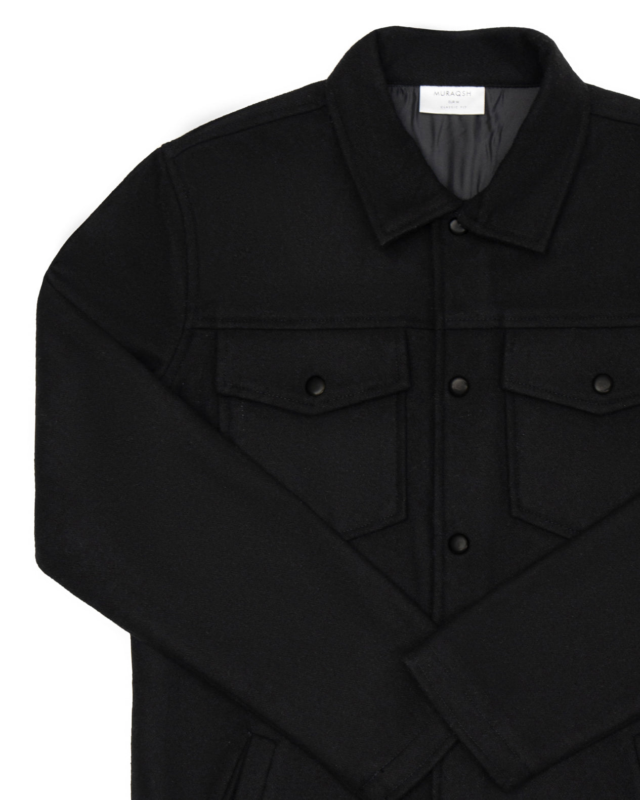 Black Wool Coat - Men