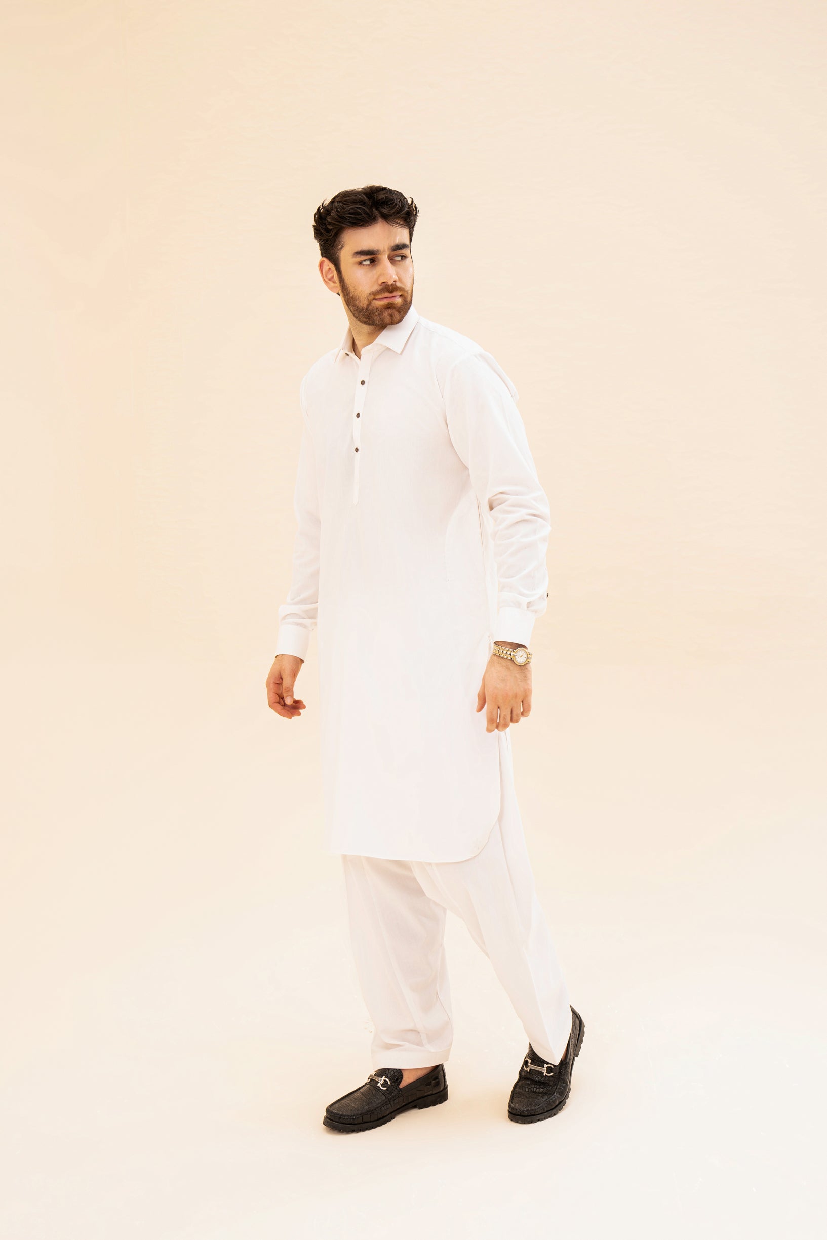 Pack of 2 French Collar Kameez Shalwar - Off White & Mint Green