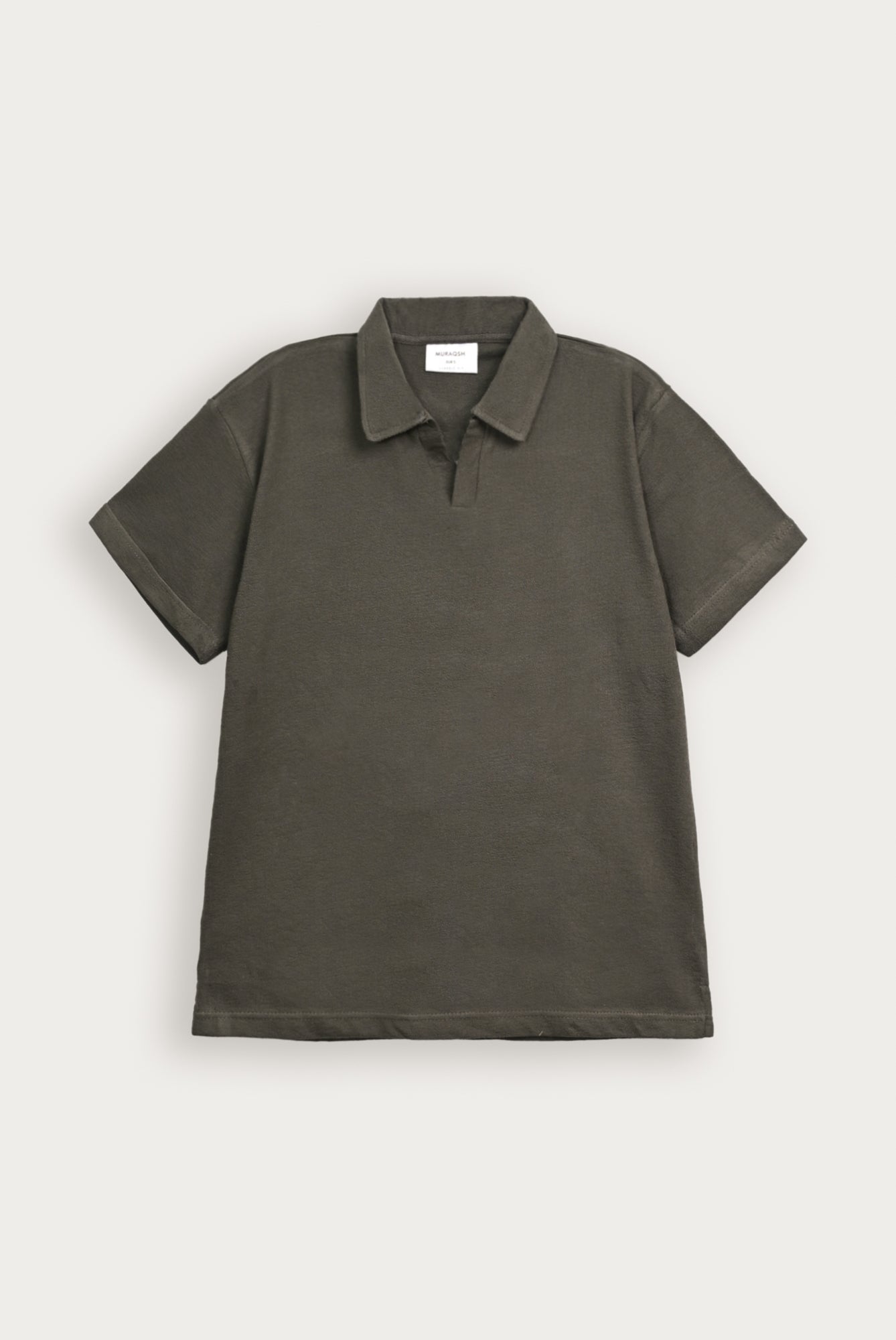 Deep Olive Mesh Thermal Knit Polo - Smart Fit - Men - Men