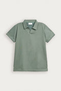 Sea Green Interlock Johnny Collar Polo - Smart Fit - Men