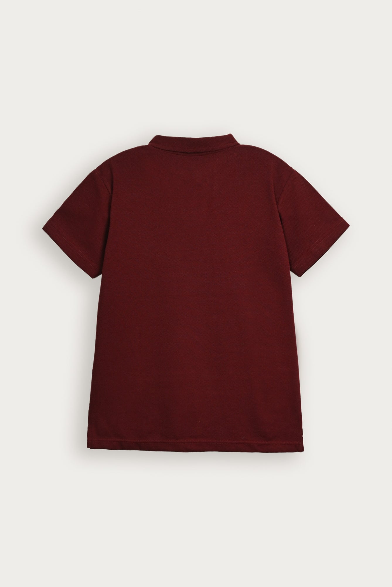 Maroon Mesh Thermal Knit Polo - Smart Fit - Men - Men