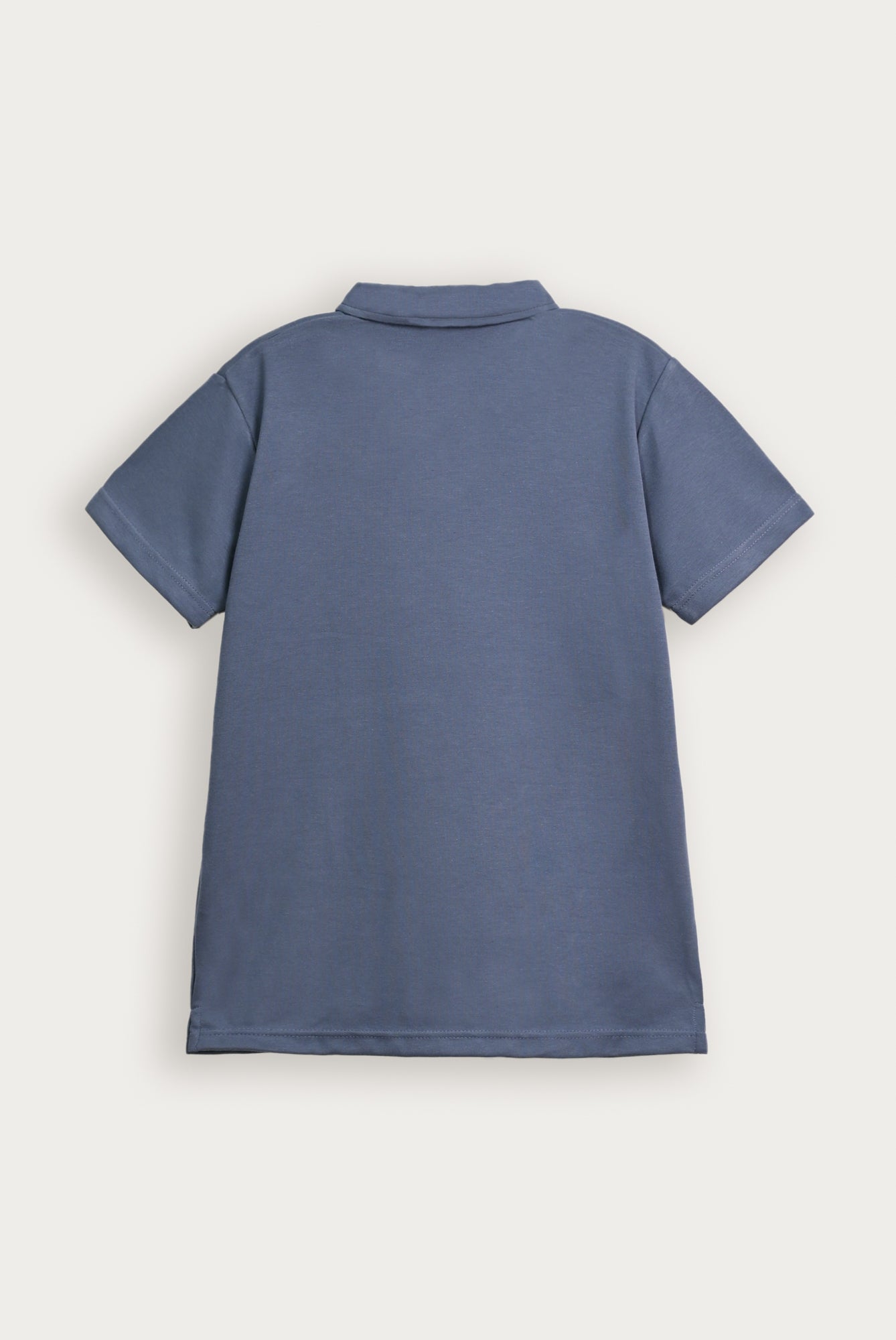 Bluish Grey Interlock Johnny Collar Polo - Smart Fit - Men - Men