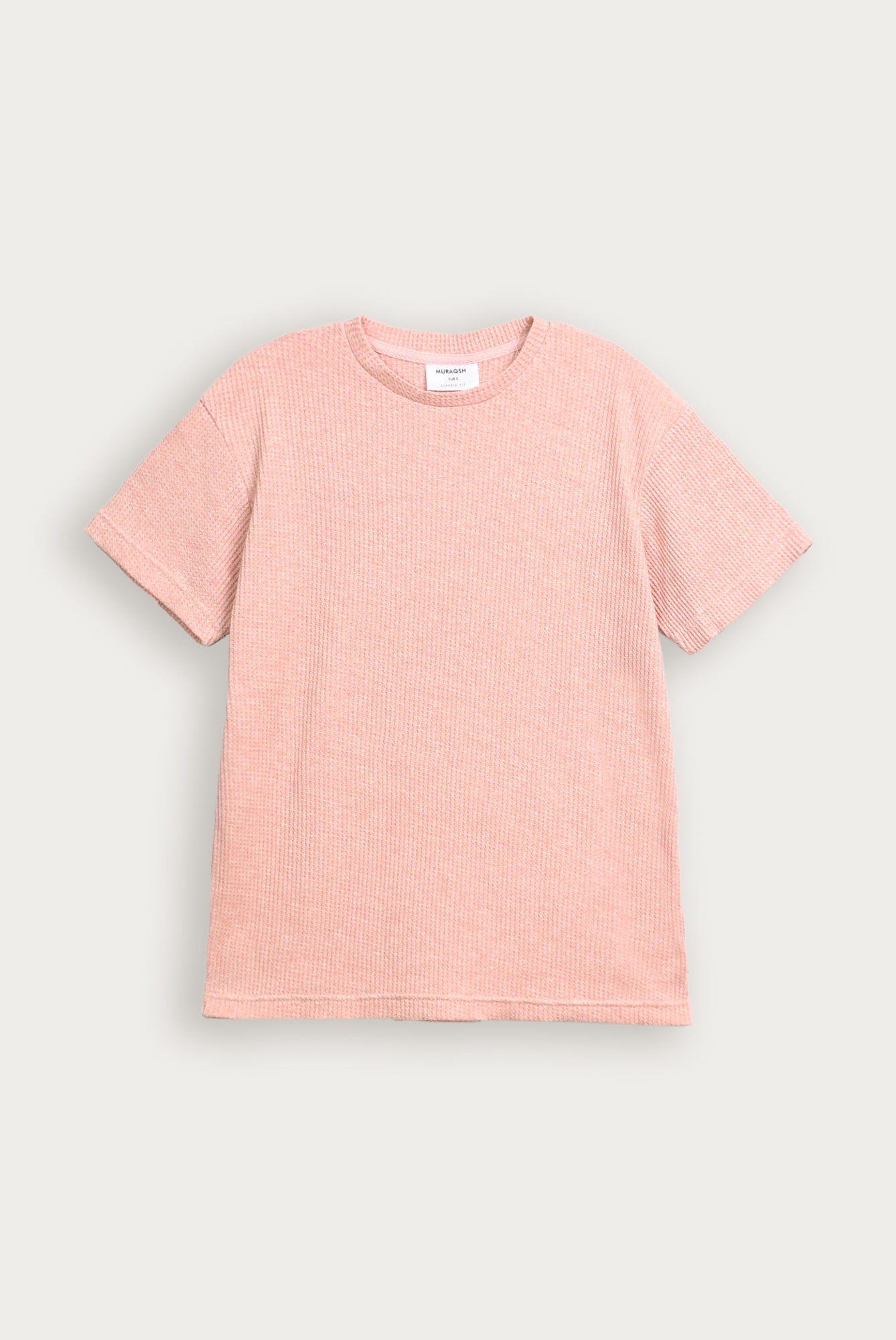 Pearl Pink Waffle Oversized Tee - Men - Men
