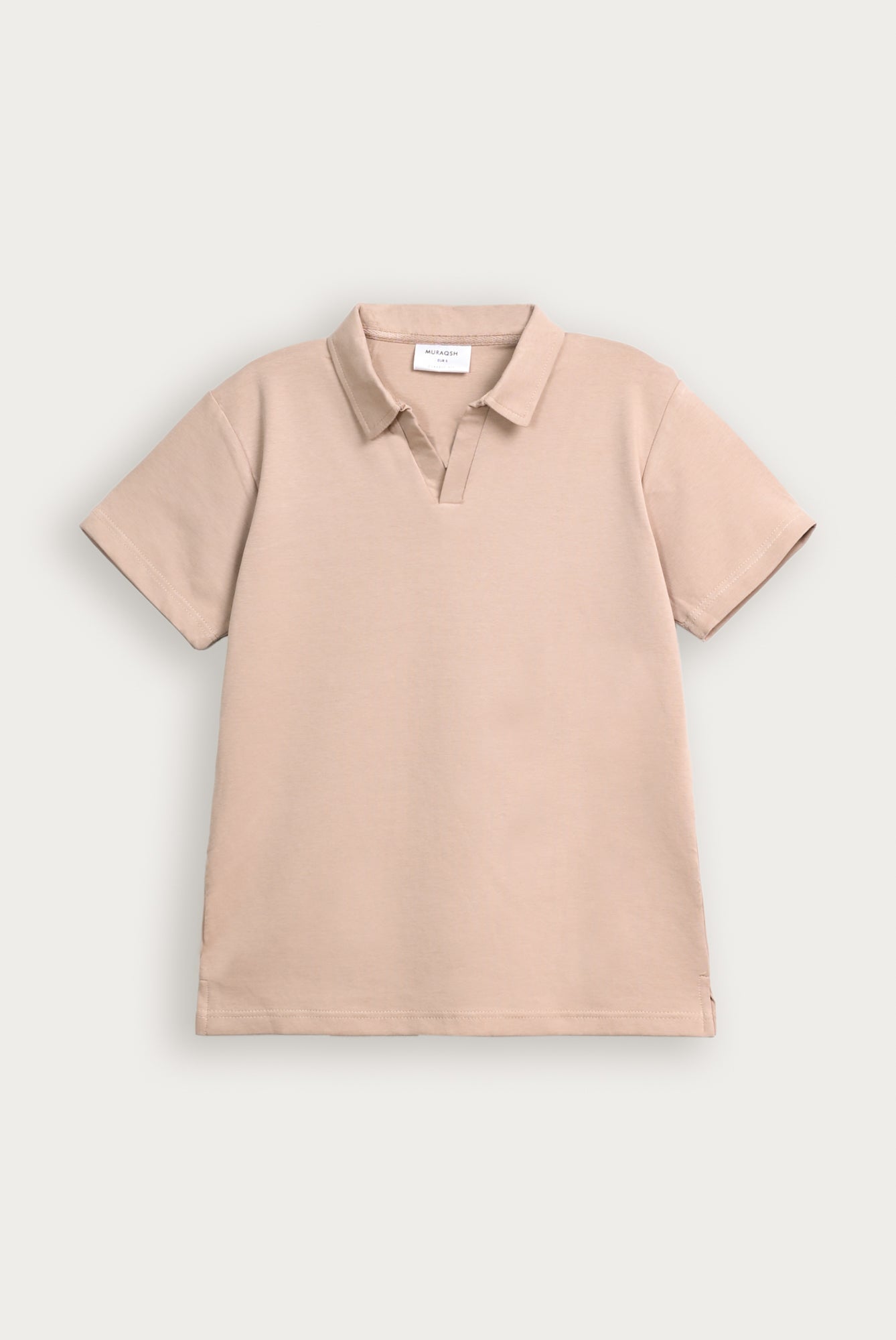 Tea Pink Interlock Johnny Collar Polo - Smart Fit - Men - Men
