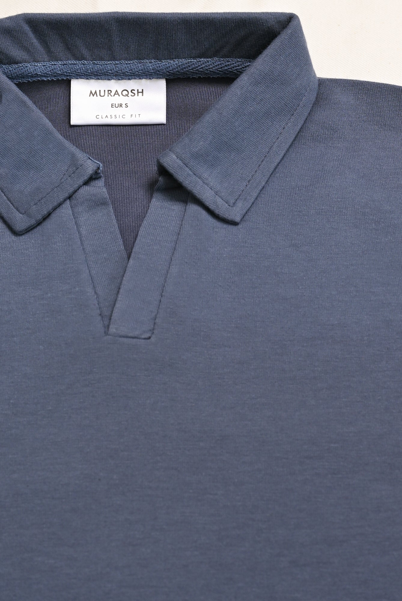 Bluish Grey Interlock Johnny Collar Polo - Smart Fit - Men - Men