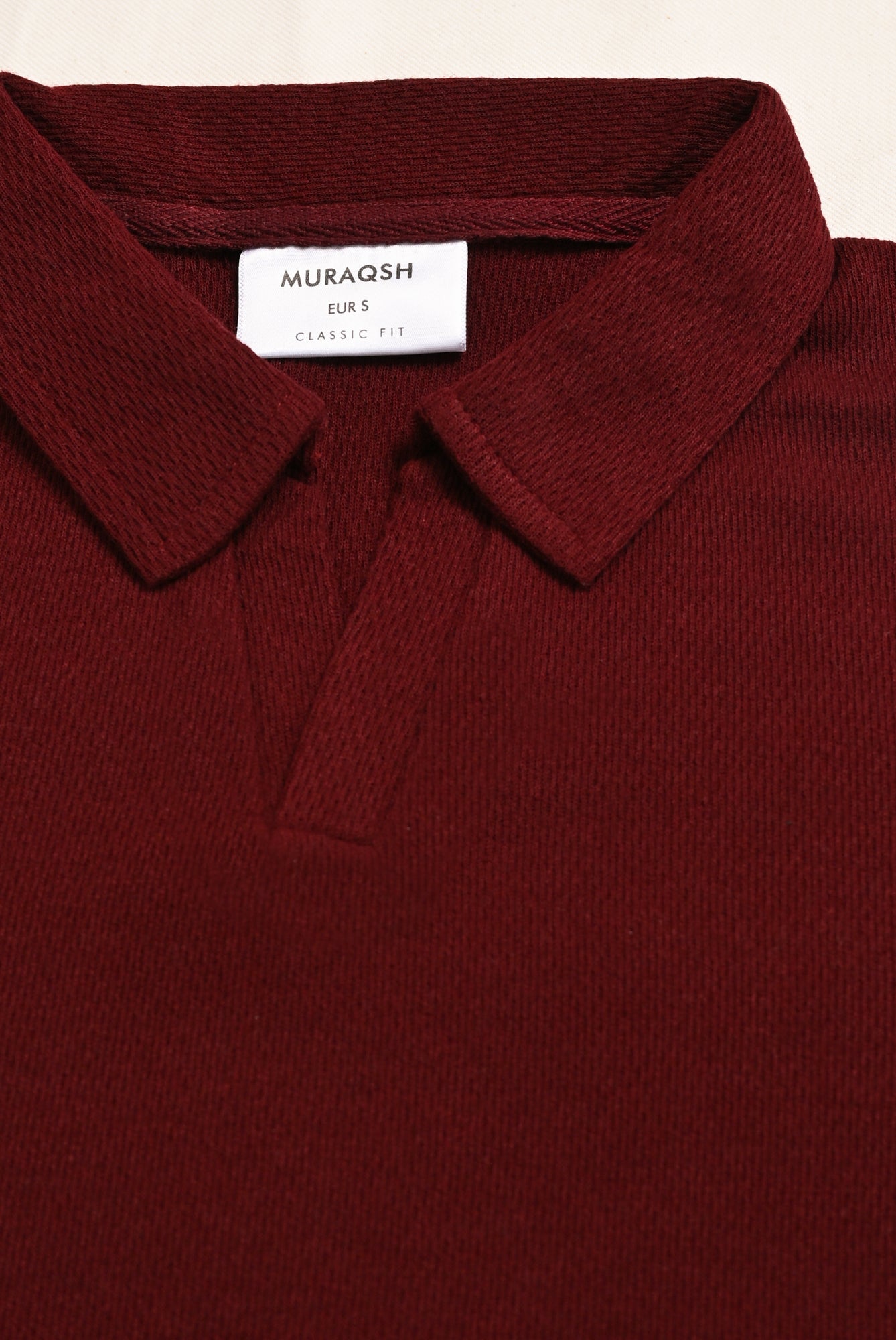 Maroon Mesh Thermal Knit Polo - Smart Fit - Men - Men