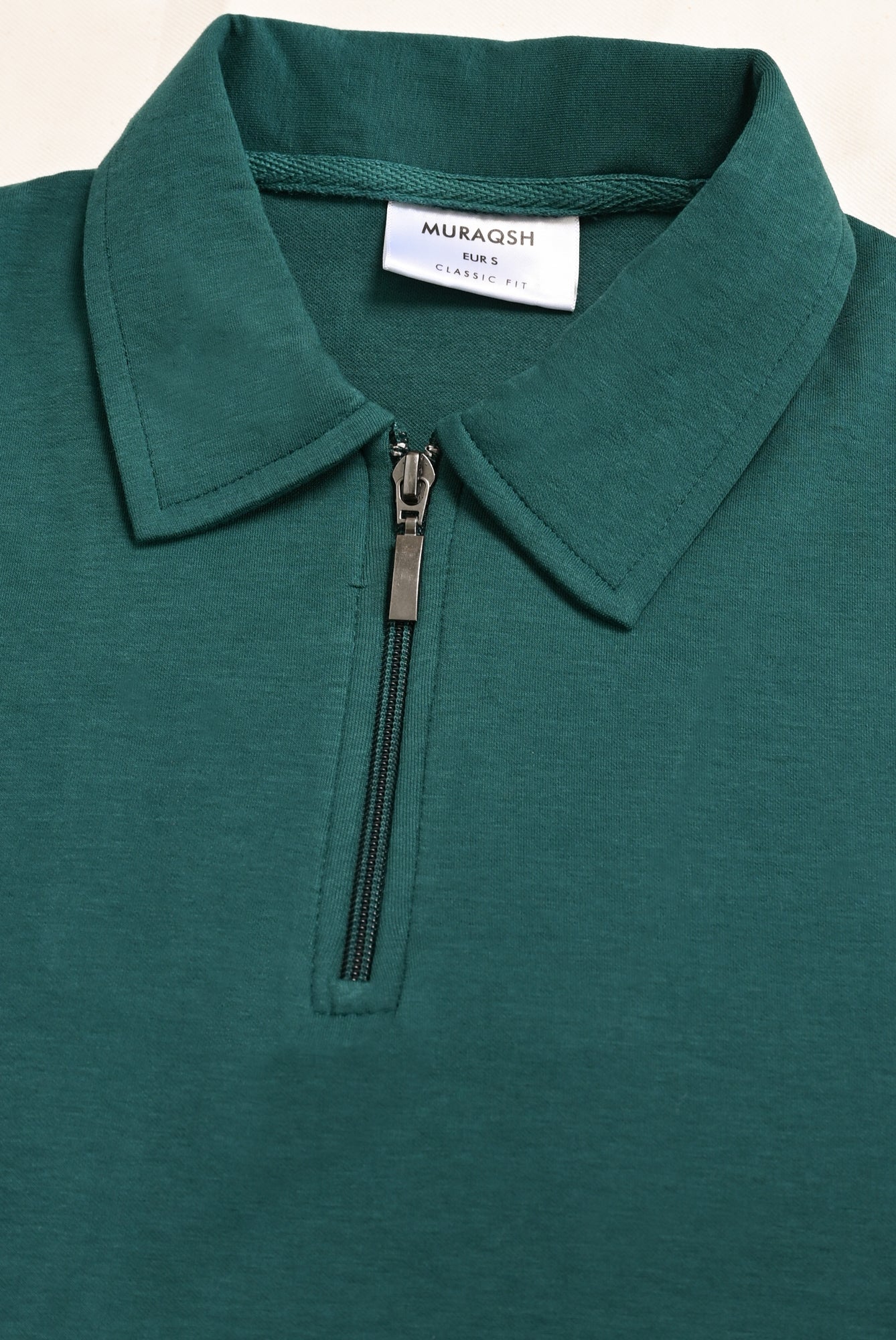 Teal Green Interlock Zipper Polo - Boxy Fit - Men - Men