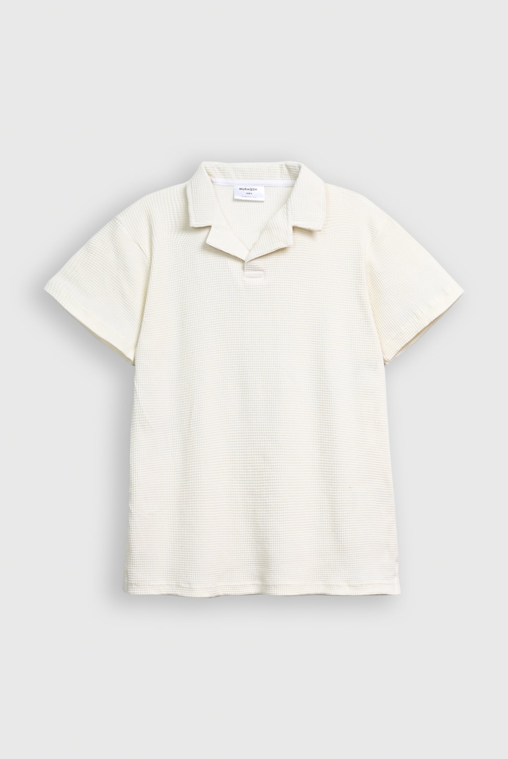 Off White Waffle Revere Polo - Smart Fit - Men - Men