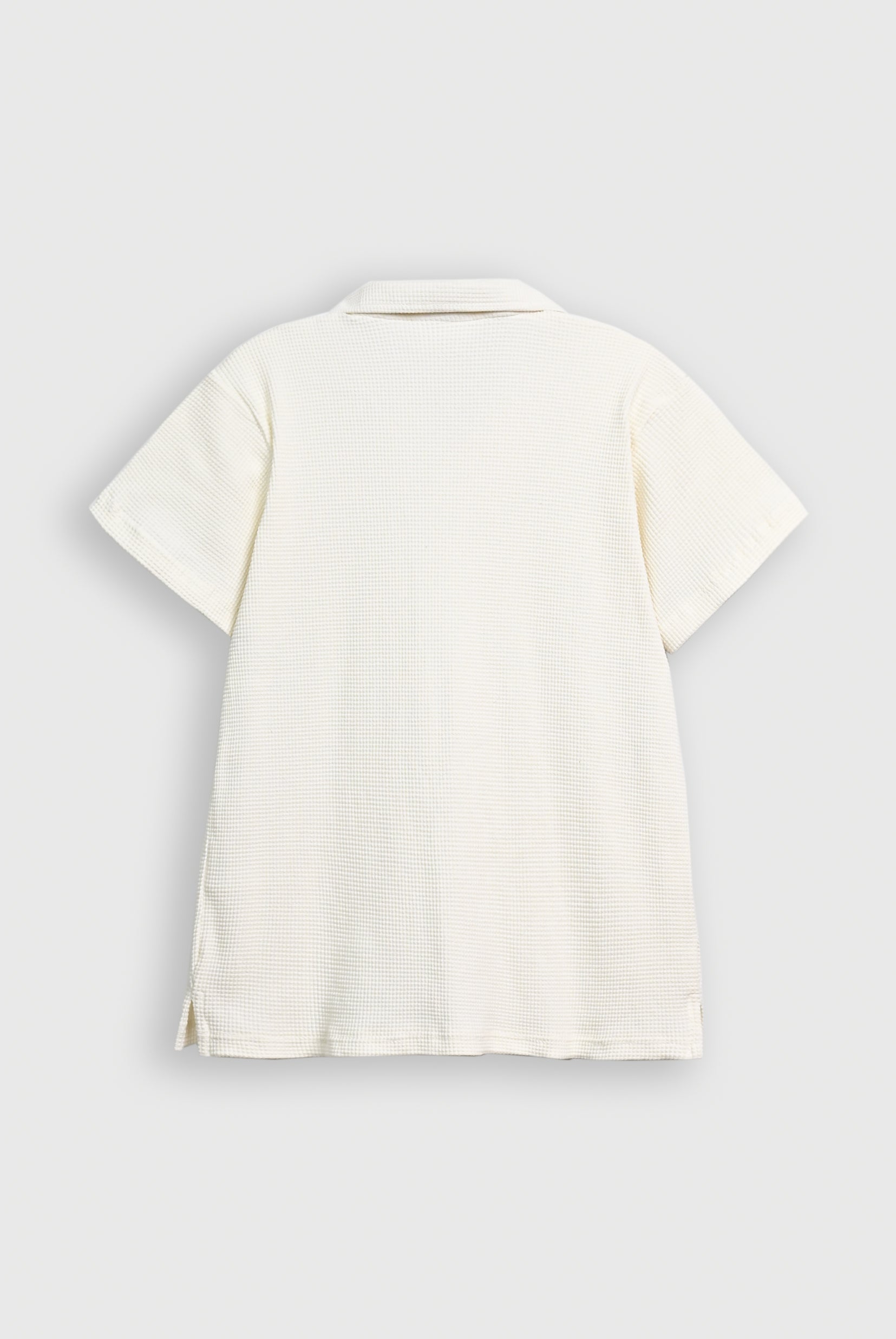 Off White Waffle Revere Polo - Smart Fit - Men - Men