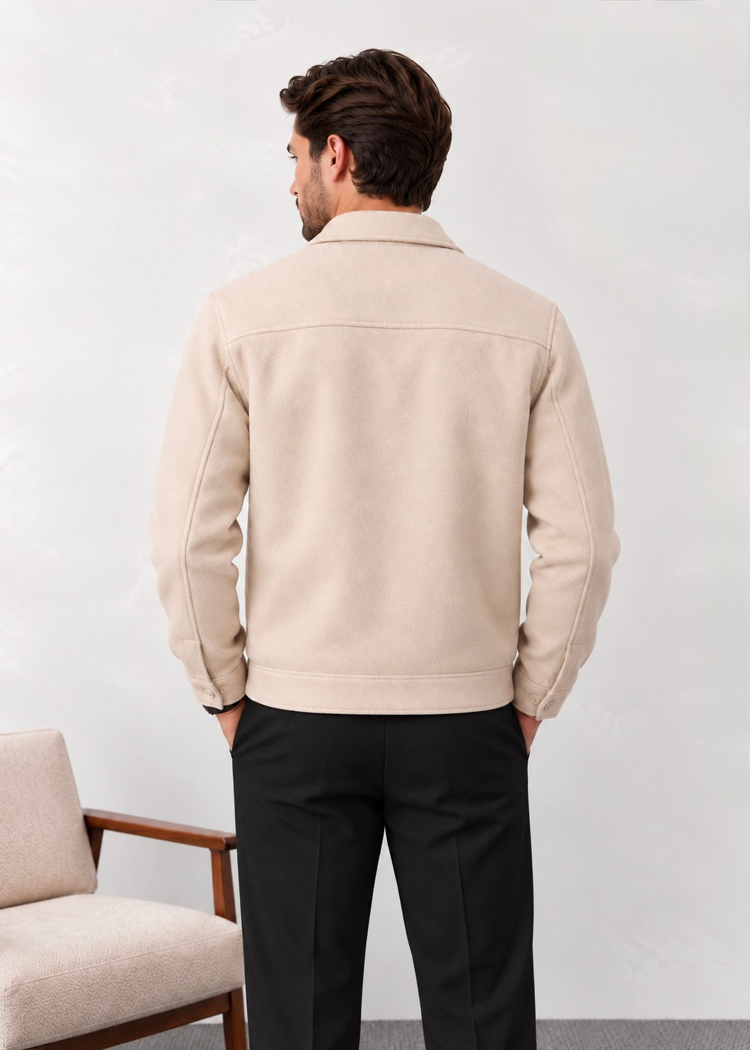 Light Beige Wool Belmont Jacket