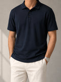 Dark Navy Blue Interlock Polo - Smart Fit - Men