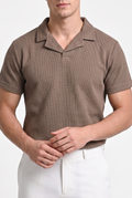 Light Brown Waffle Revere Polo - Smart Fit - Men