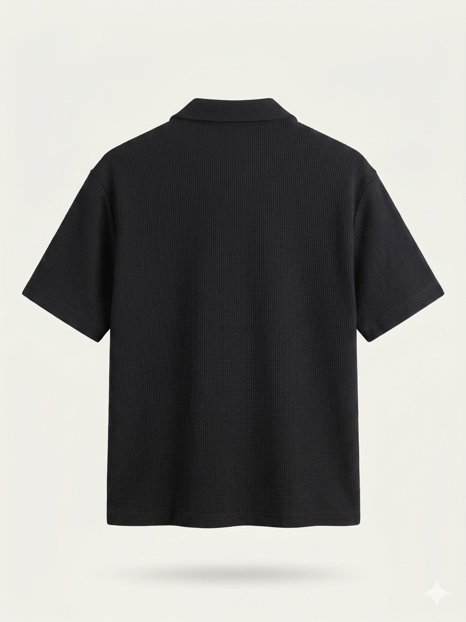 Black Waffle Boxy Revere Button Down - Men - Men
