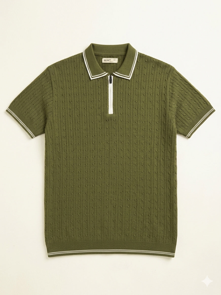 Moss Riviera Zip Knit Polo - Men