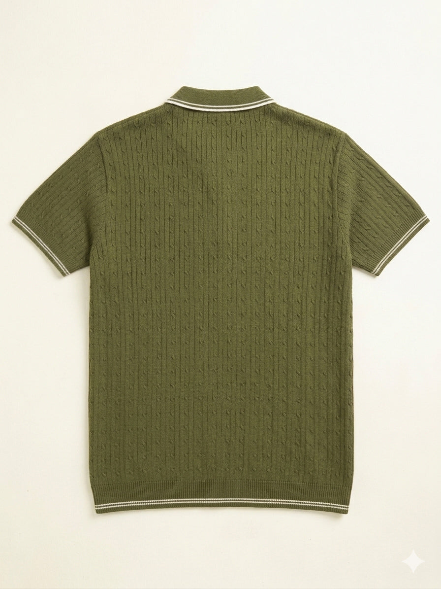 Moss Riviera Zip Knit Polo - Men