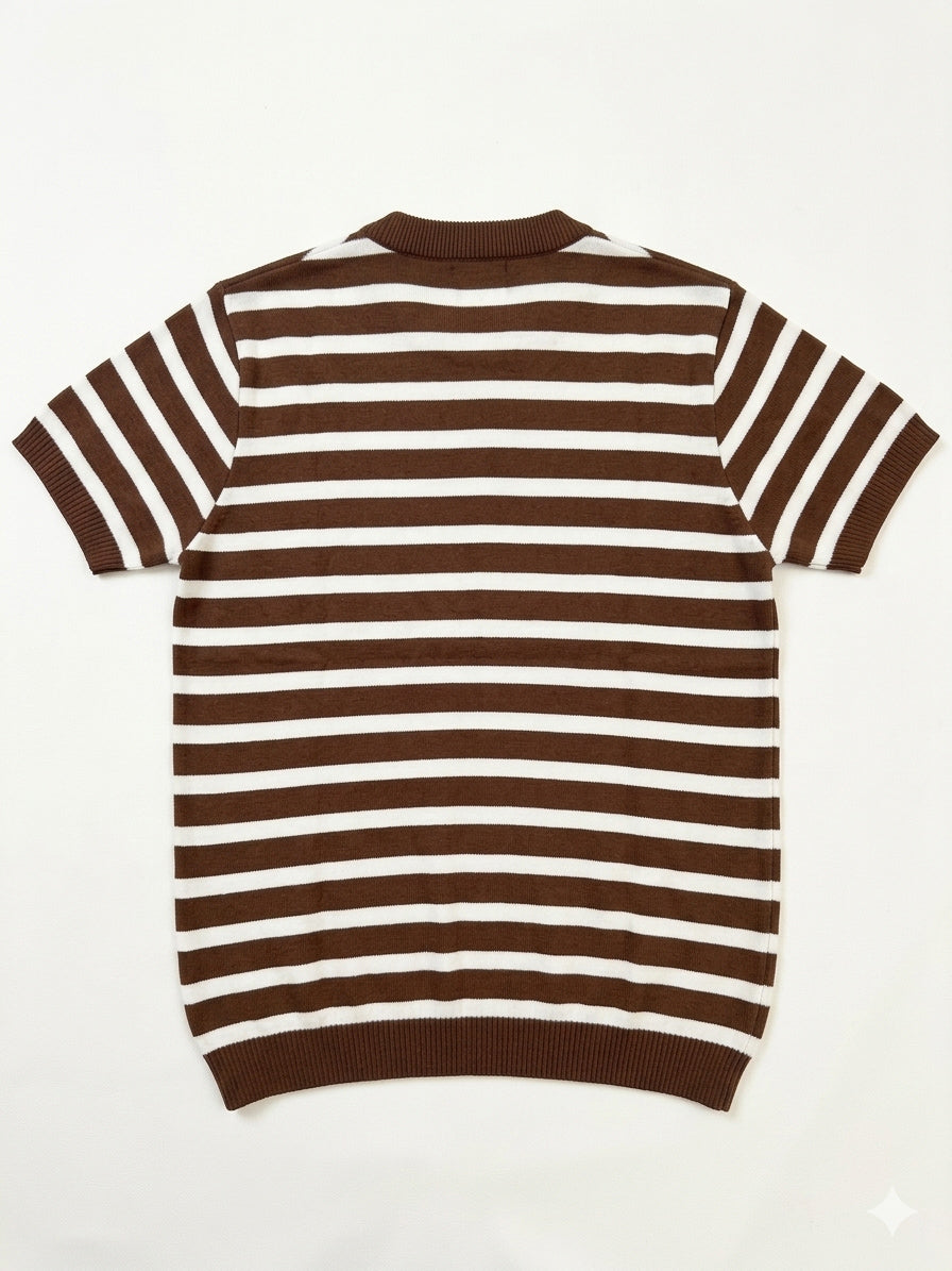 Mocca Brown Heritage Knit Tee - Men