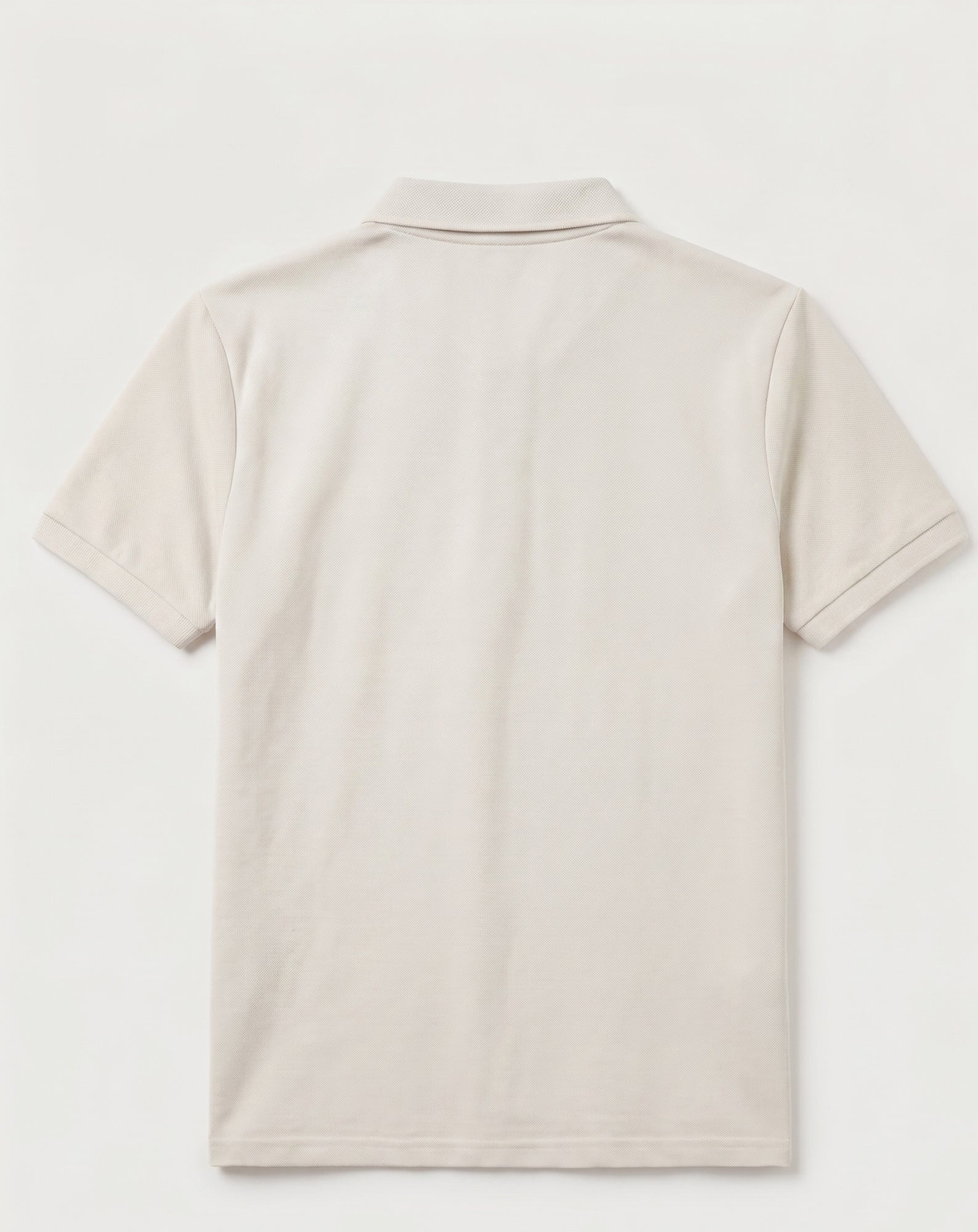 Off White Basic Zipper Polo - Smart Fit- Men - Men