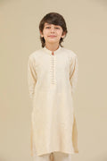 Andaz - Bosky White Raw Silk Embroidered Kurta Trouser - Kids