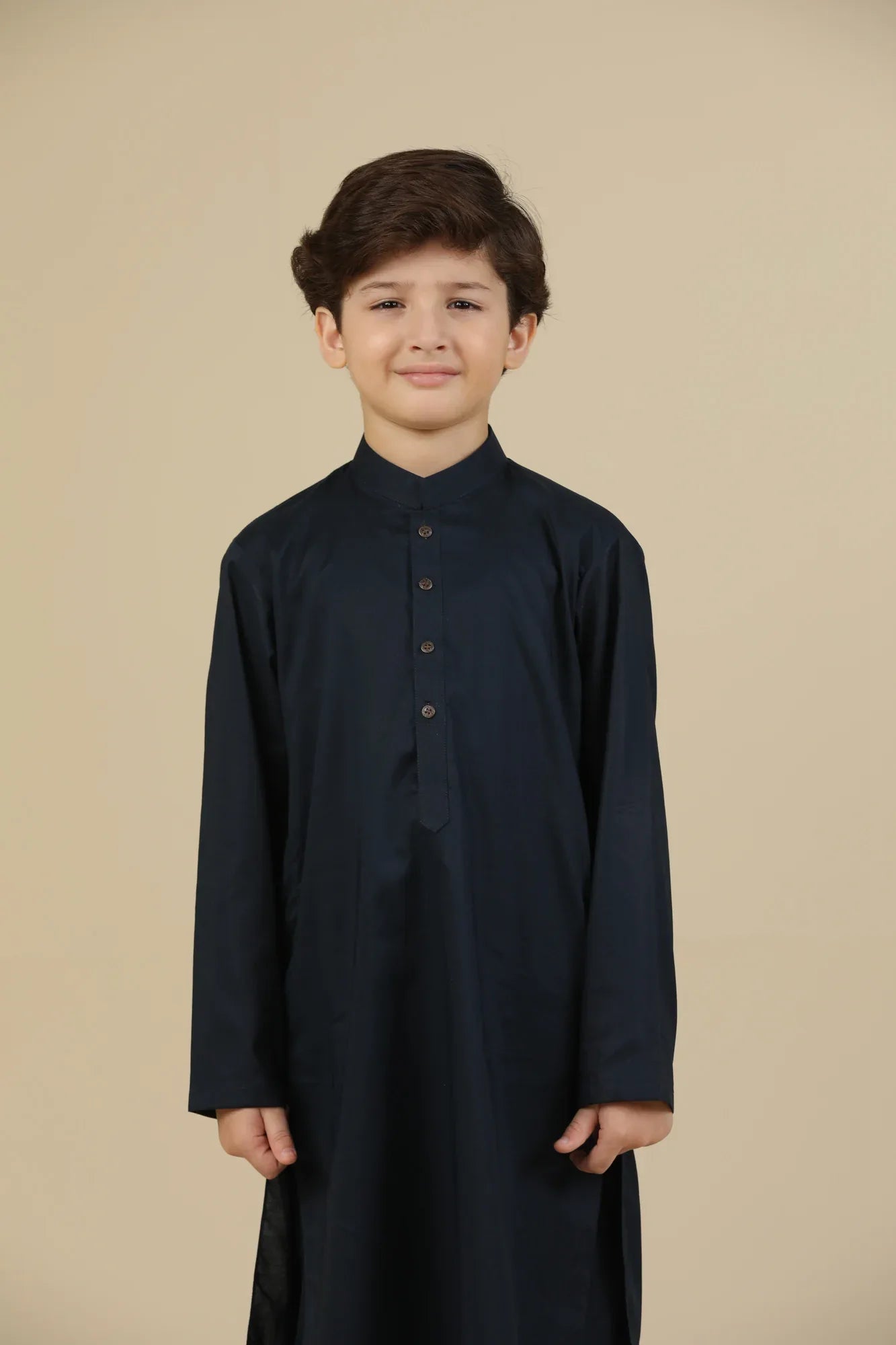Navy Blue Soft Cotton Kurta Trouser - Kids - Muraqsh -- Kidswear