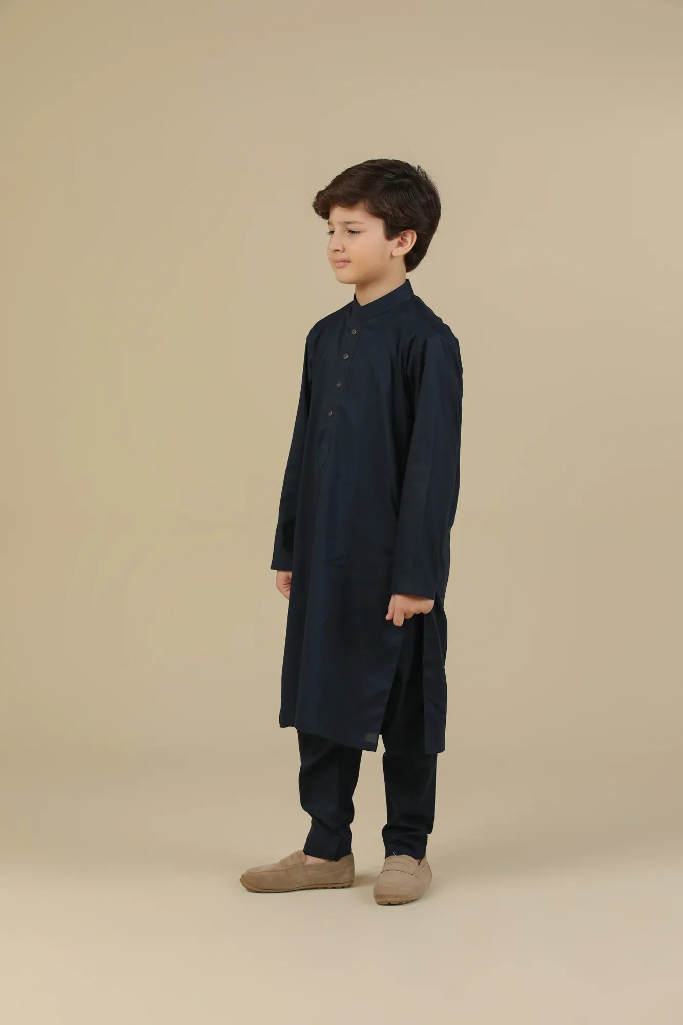 Navy Blue Soft Cotton Kurta Trouser - Kids - Muraqsh -- Kidswear