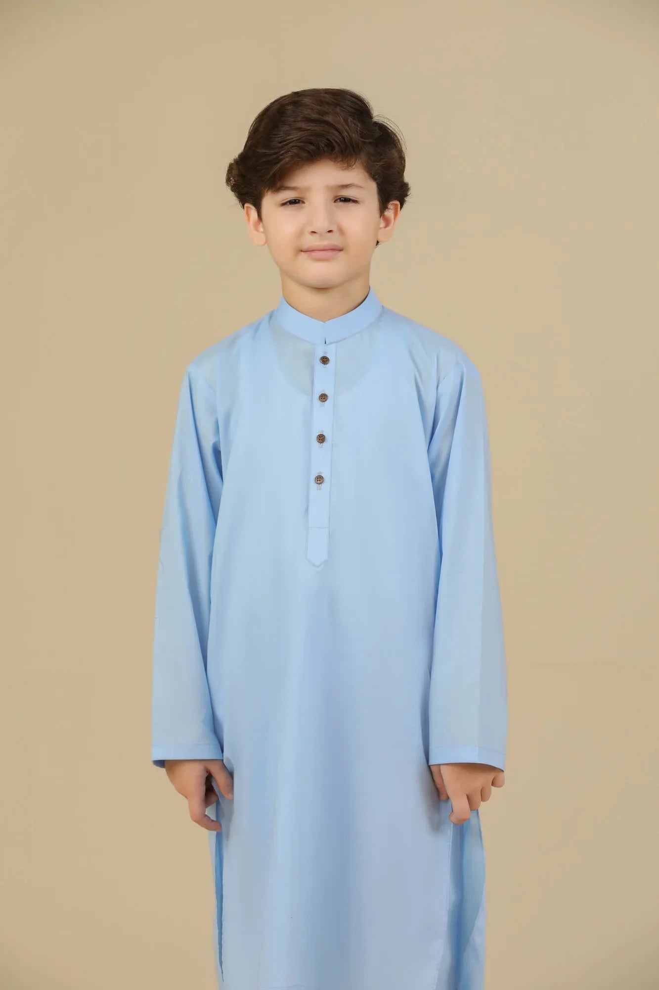 Sky Blue Soft Cotton Kurta Trouser - Kids - Muraqsh -- Kidswear